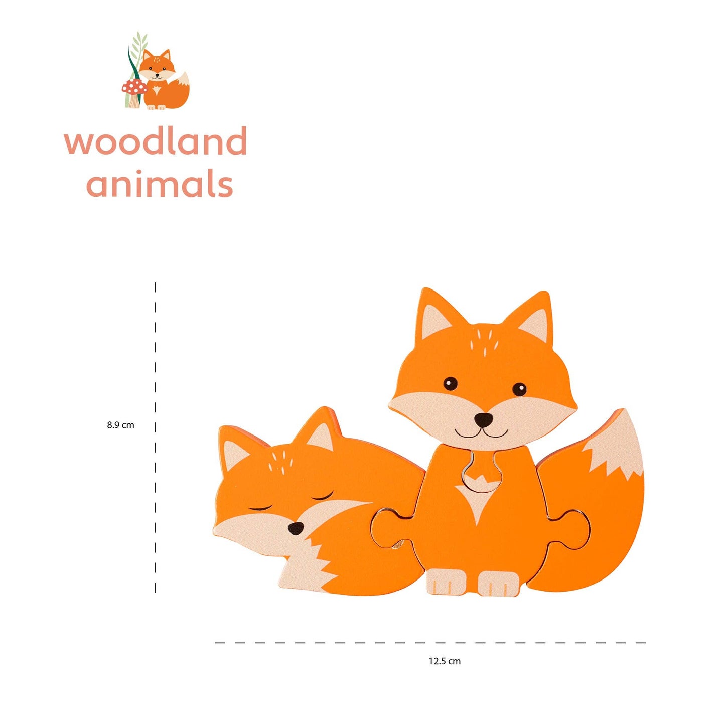 Woodland Fox Wooden Puzzle - Rose and Friends
