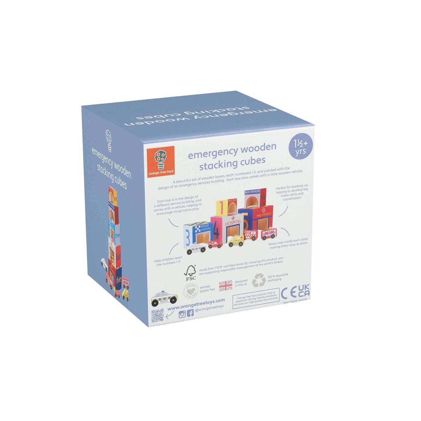 Emergency Services Wooden Stacking Cubes - Rose and Friends
