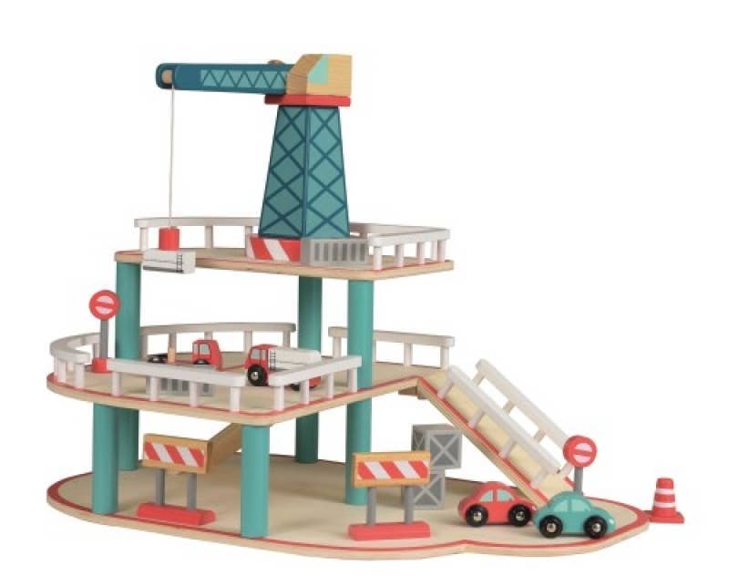 Egmont Toys Wooden Toy Garage With Crane