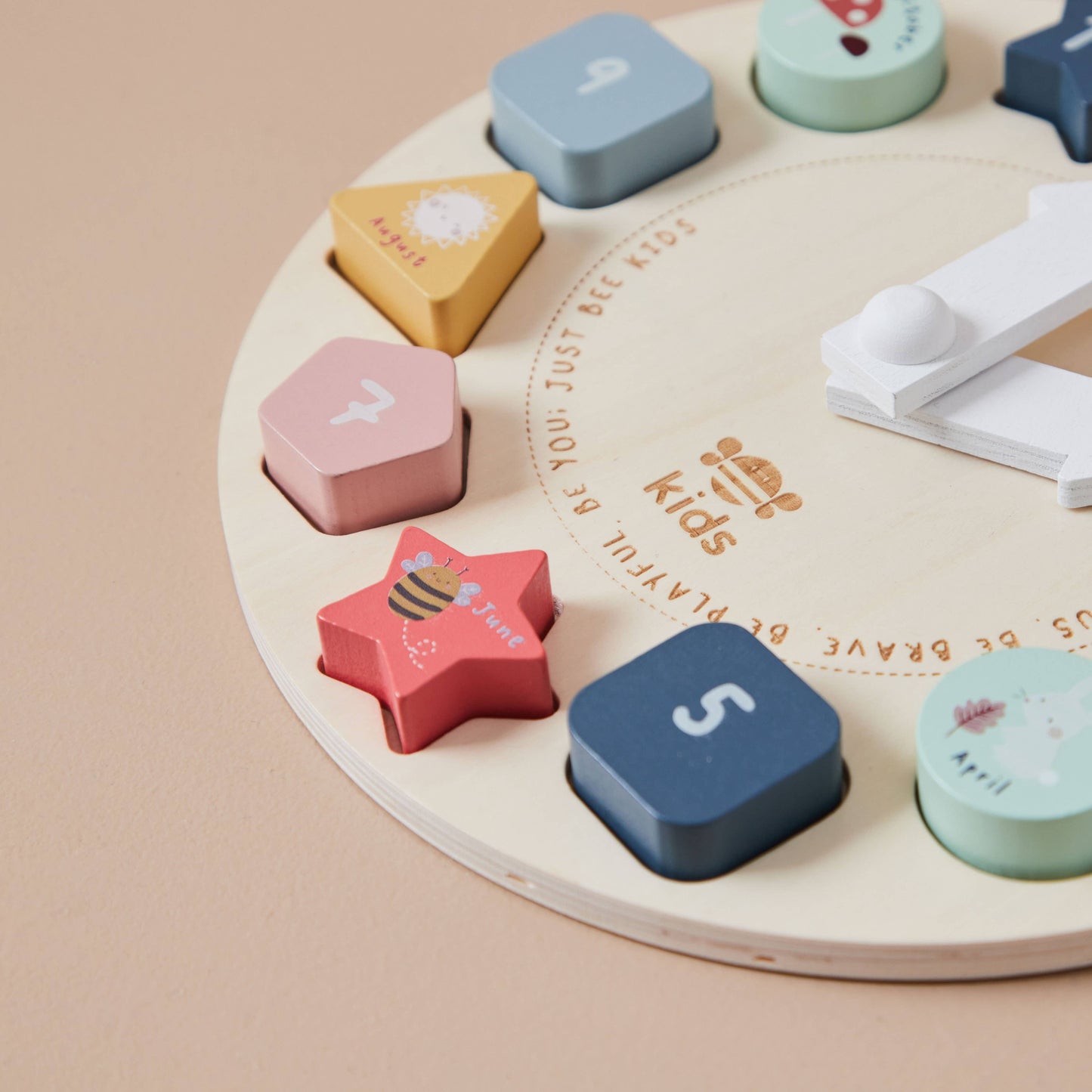 Just Bee Kids Wooden Puzzle Clock - Rose and Friends