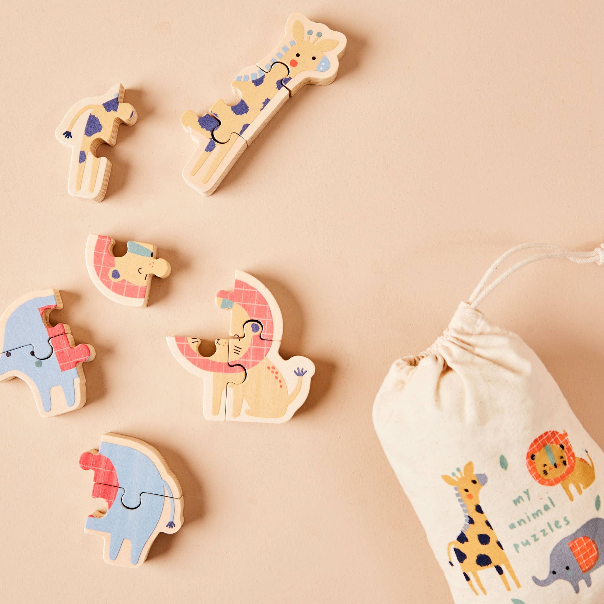 Just Bee Kids Set of Safari Puzzles FSC - Rose and Friends