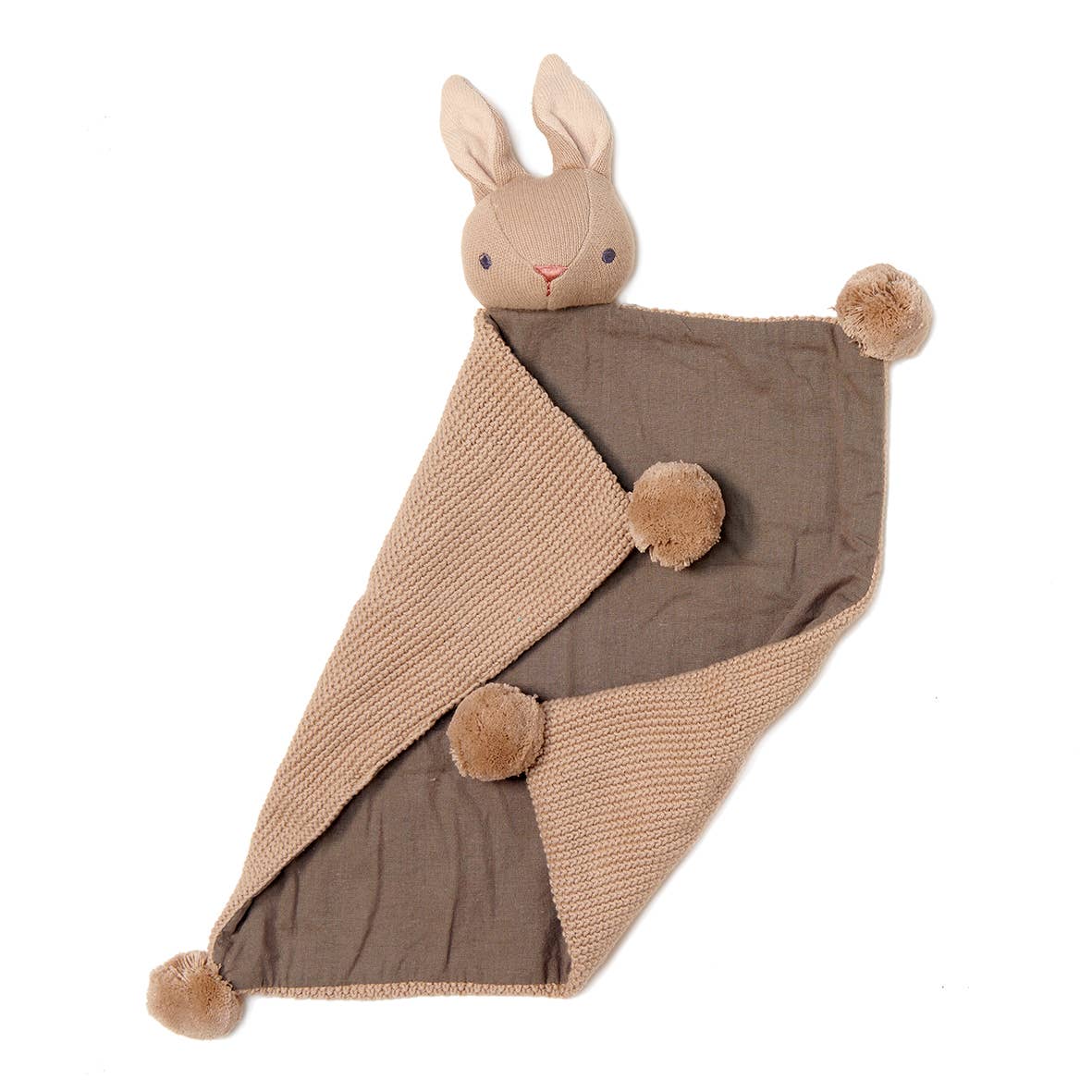 Baby Threads Taupe Gift Set - Organic Rattle + Comforter - Rose and Friends