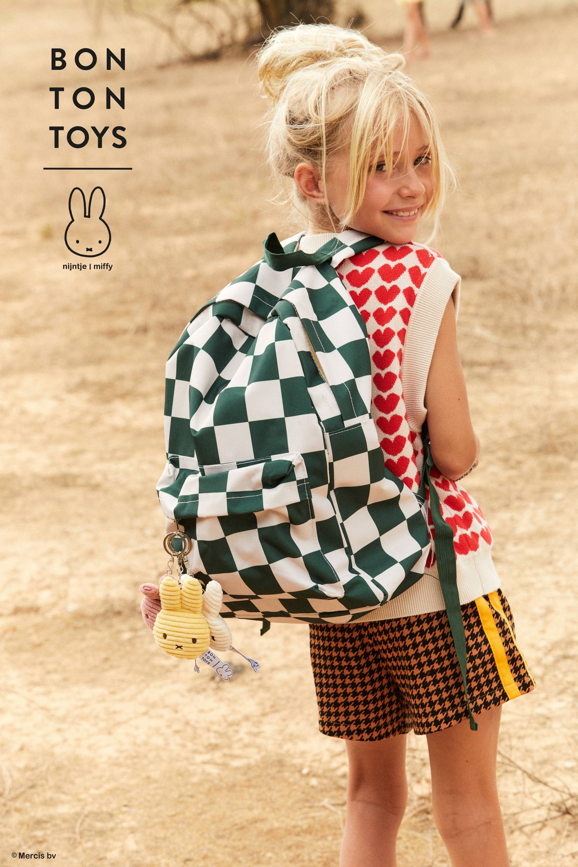 Miffy Flat Keyring Corduroy ECO Dusty Rose 10cm - Rose and Friends