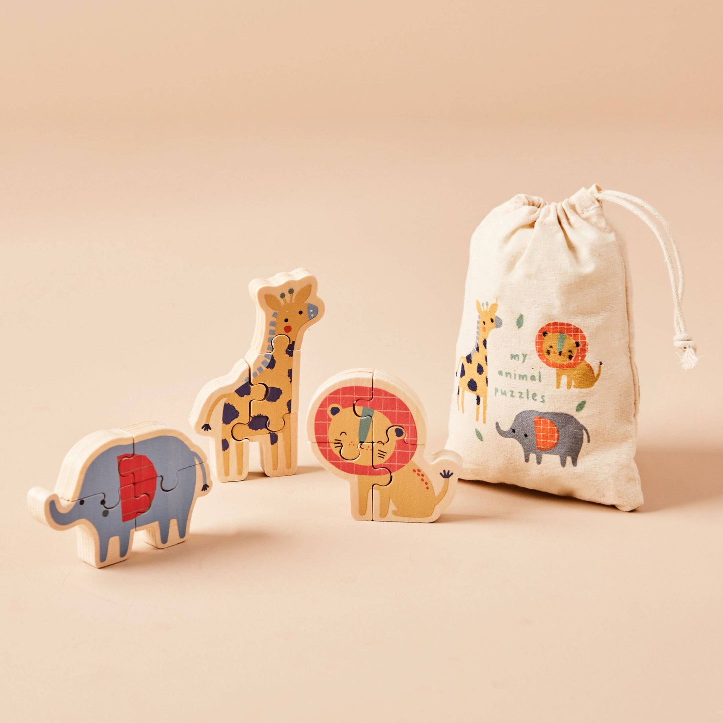 Just Bee Kids Set of Safari Puzzles FSC - Rose and Friends
