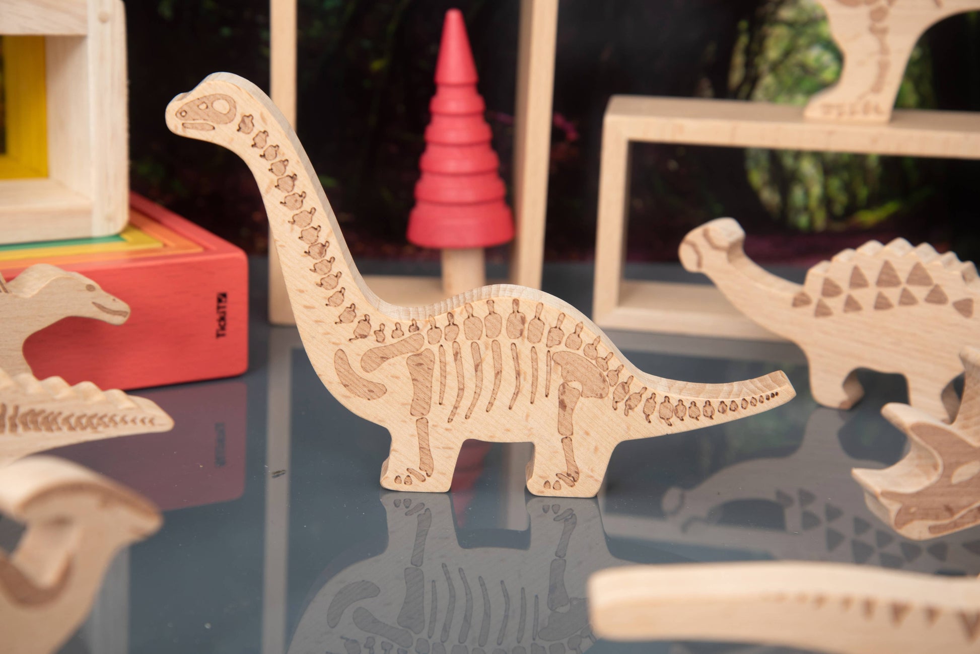 Dinosaur Wooden Blocks - Building Blocks - Wooden Toys - Rose and Friends