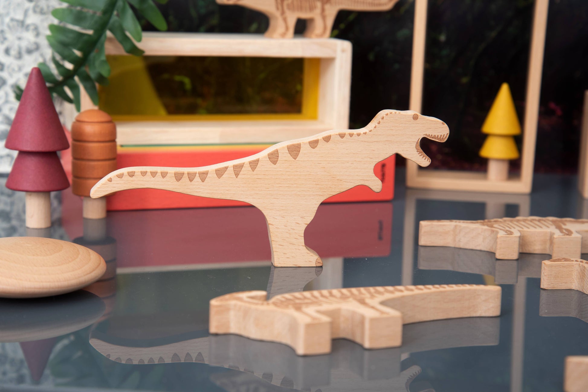 Dinosaur Wooden Blocks - Building Blocks - Wooden Toys - Rose and Friends