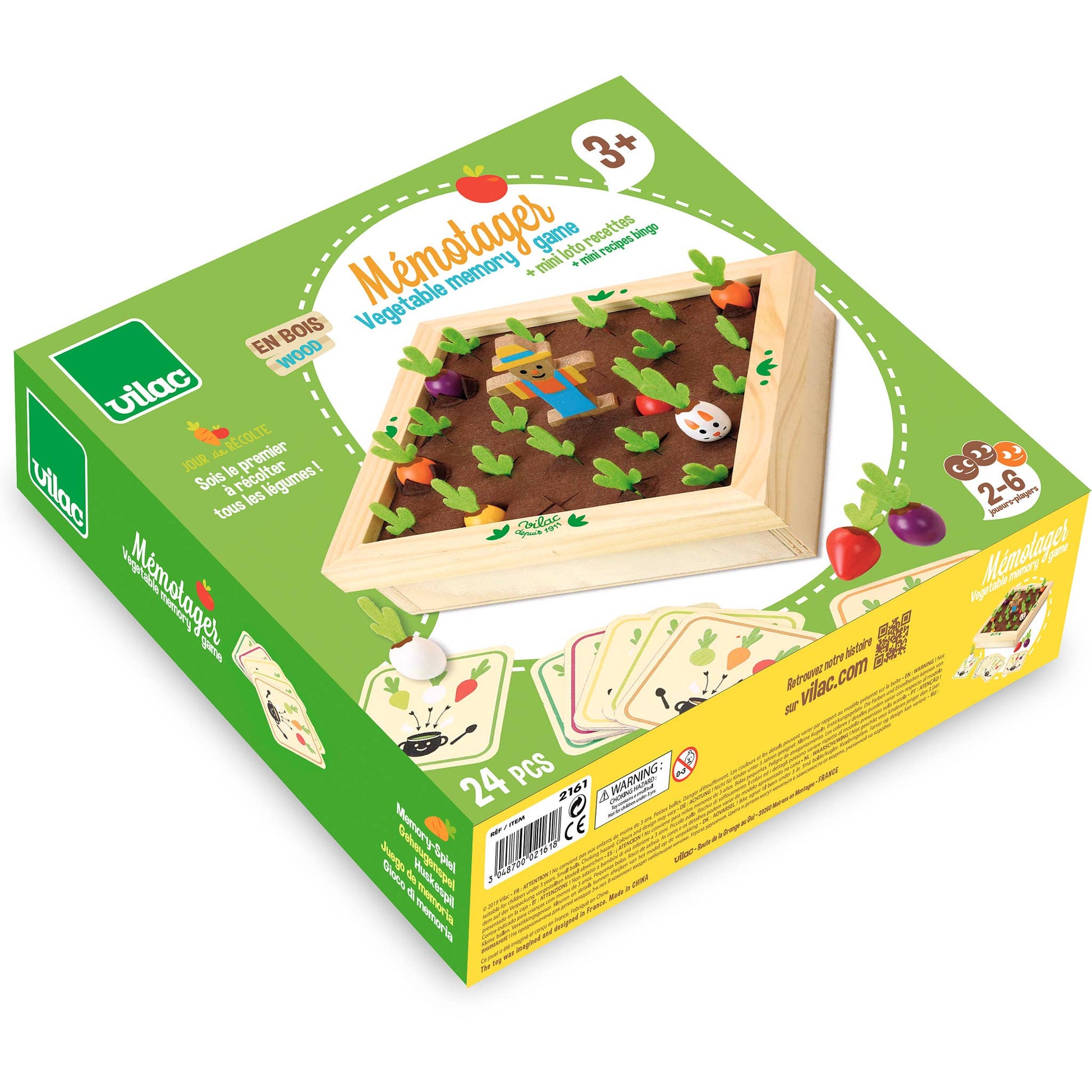 Vilac - Vegetable Garden Memory Game - Rose and Friends