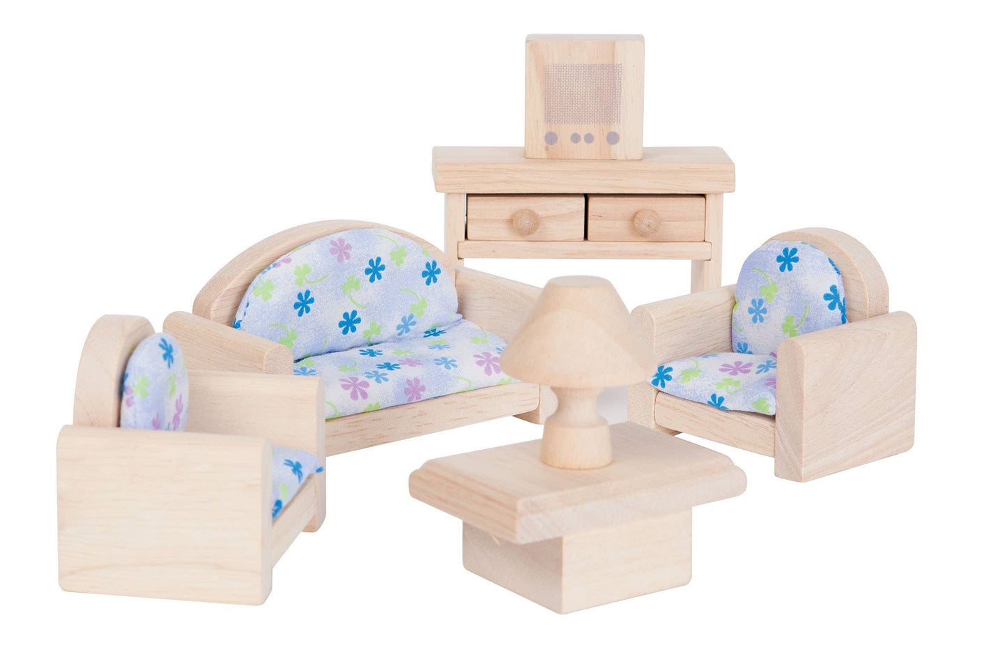 Living Room Classic - Wooden Doll's House Furniture PlanToys - Rose and Friends