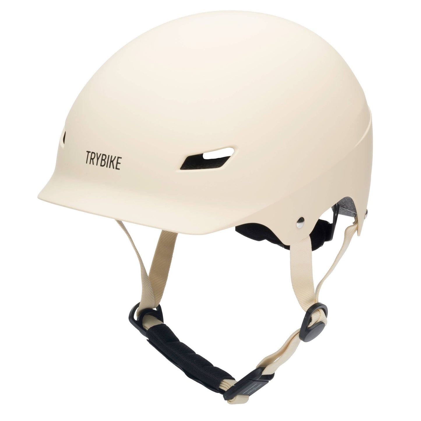 Trybike Matte Cream Helmet – Small Medium Kids Bike - Rose and Friends