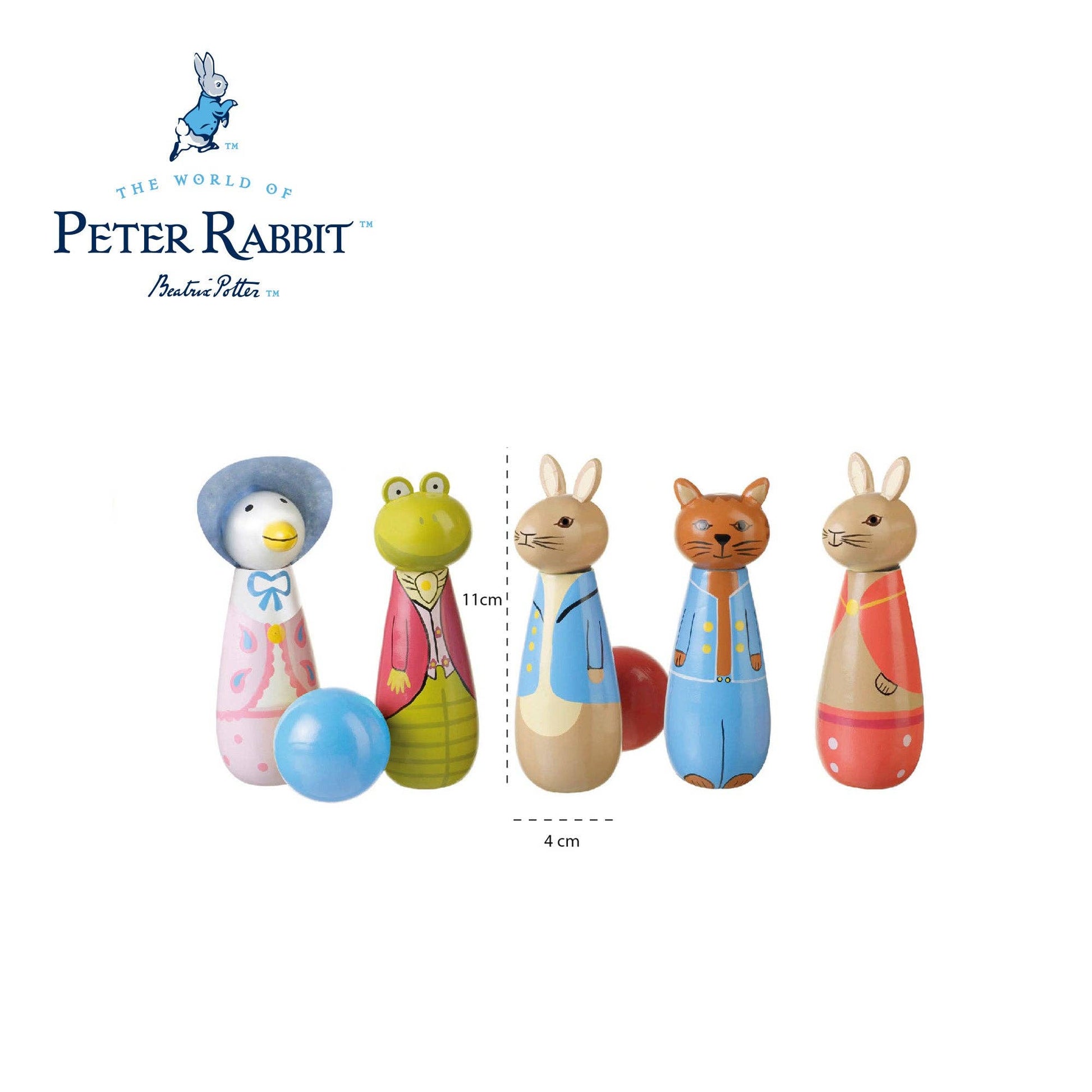 Peter Rabbit™ Wooden Skittles - Rose and Friends