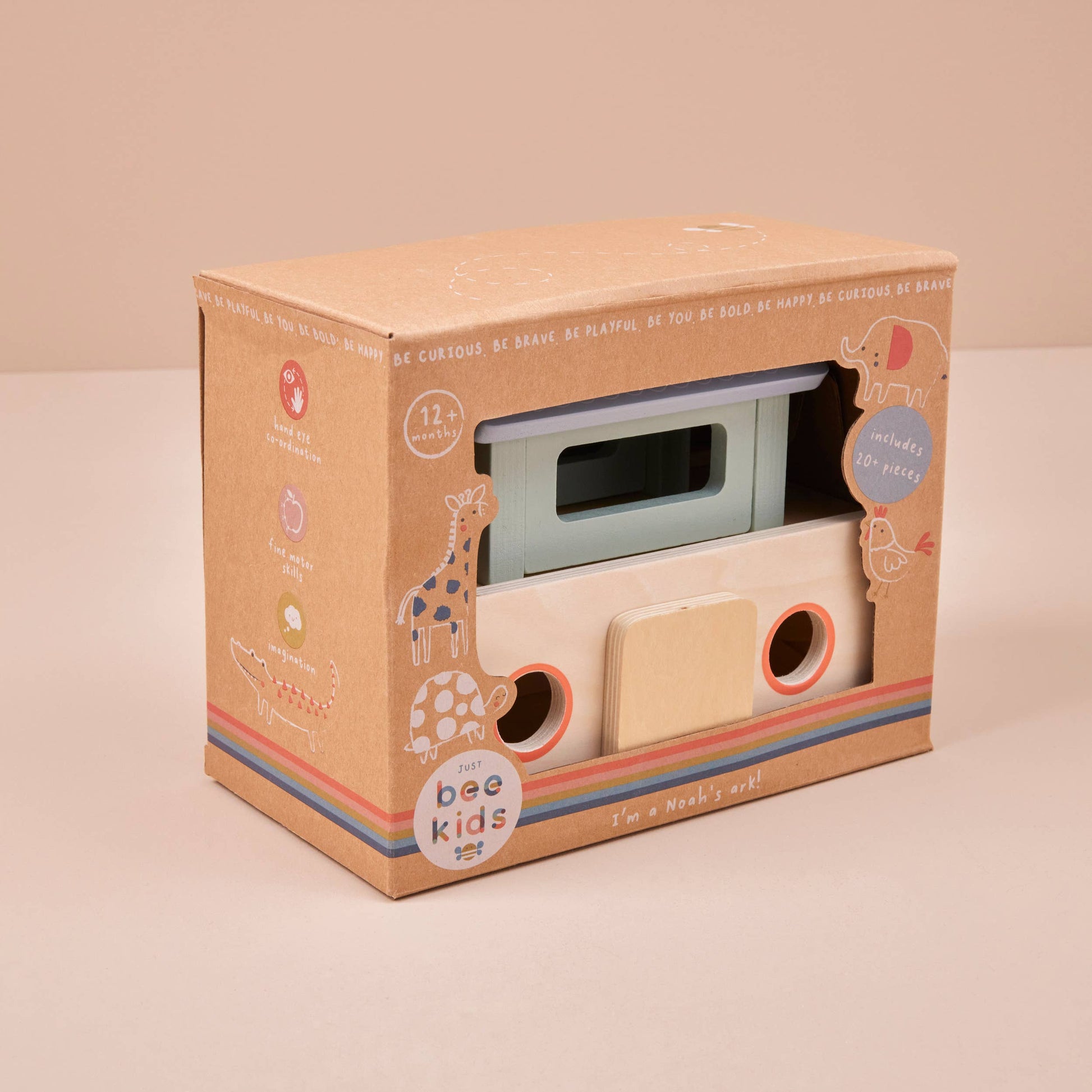 Just Bee Kids Wooden Noah's Ark Sorter Toy (FSC) - Rose and Friends