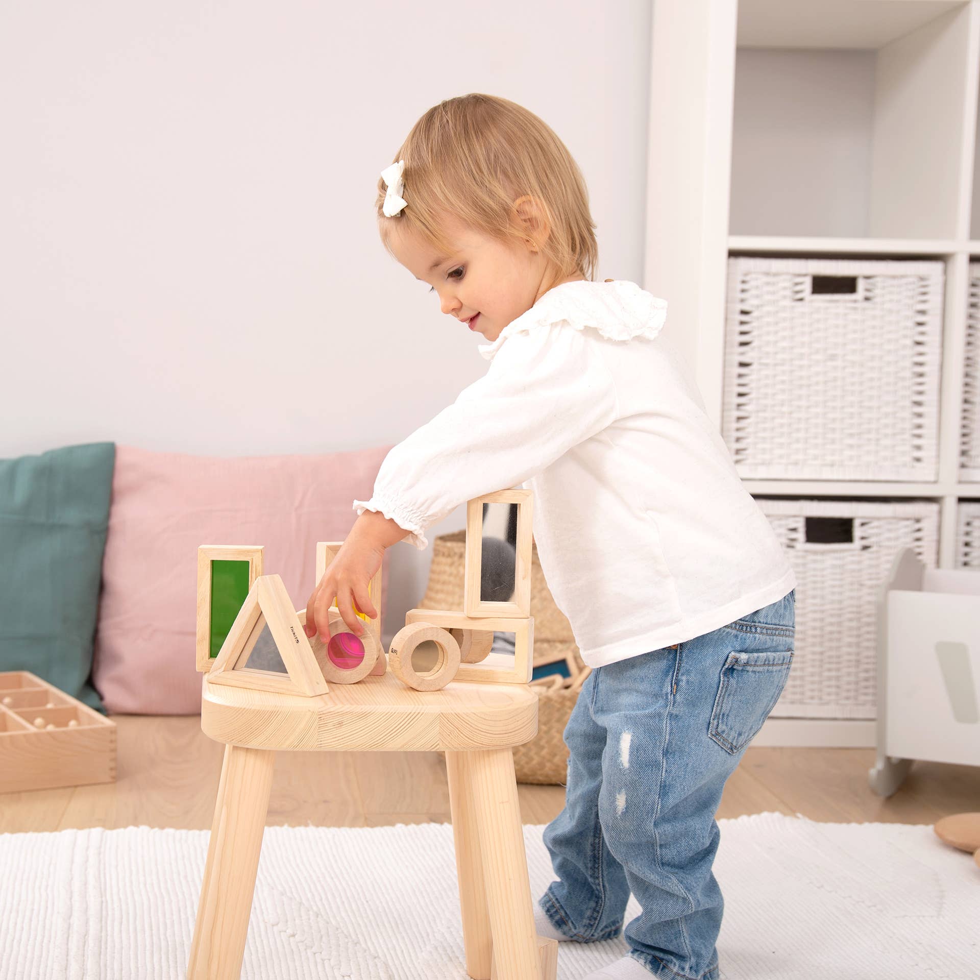 Rainbow Blocks -  Building blocks - Wooden Toy - Sensory - Rose and Friends