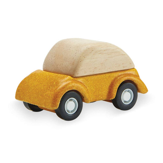 Yellow Car Wooden Vehicle PlanToys - Rose and Friends