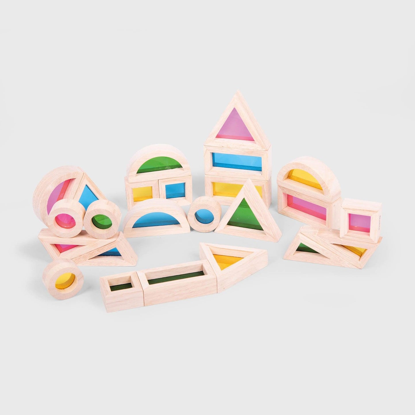 Rainbow Blocks - Building blocks - Wooden Toy - Sensory - Rose and Friends
