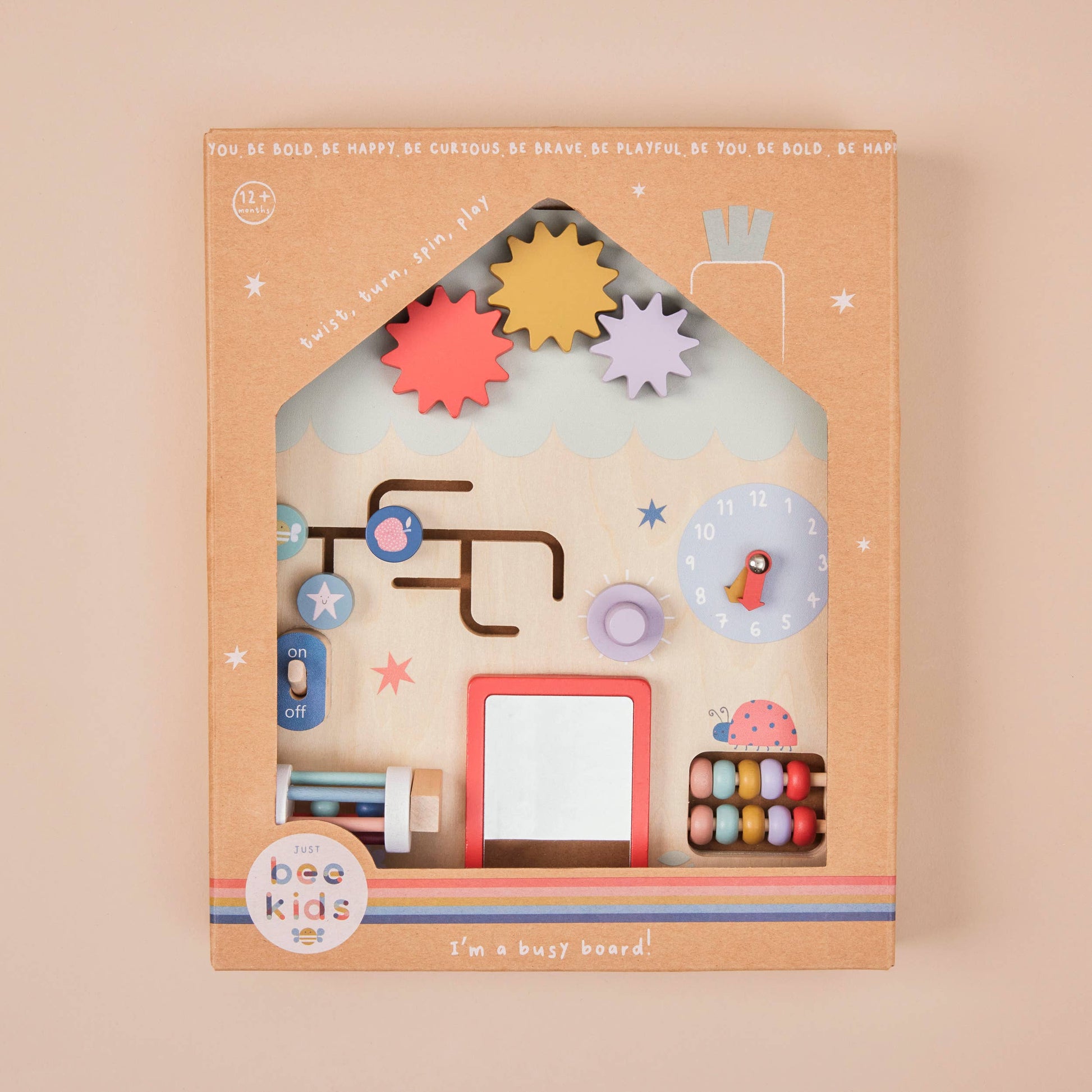 Just Bee Kids Wooden Busy Board (FSC) - Rose and Friends