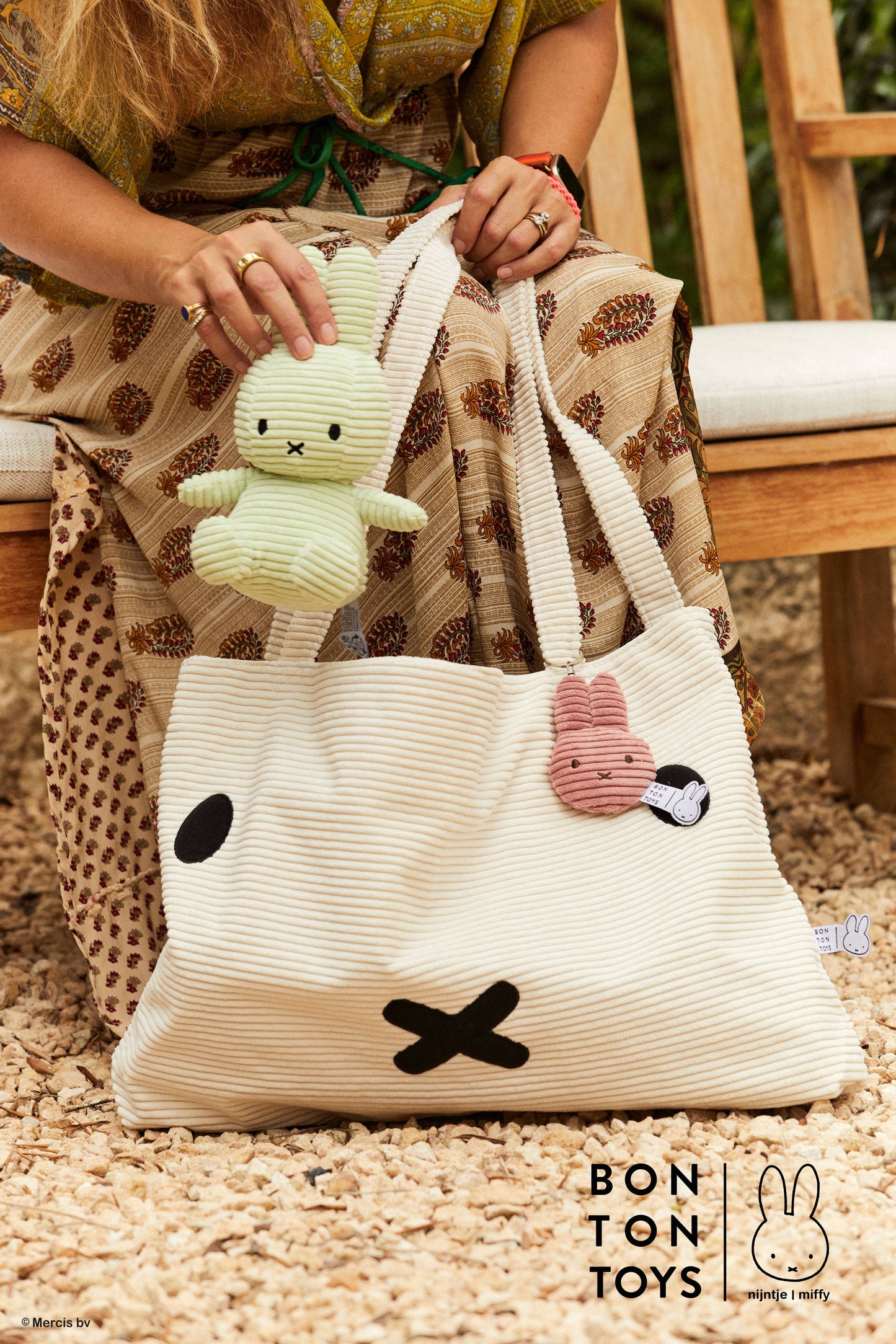 Miffy Flat Keyring Corduroy ECO Dusty Rose 10cm - Rose and Friends