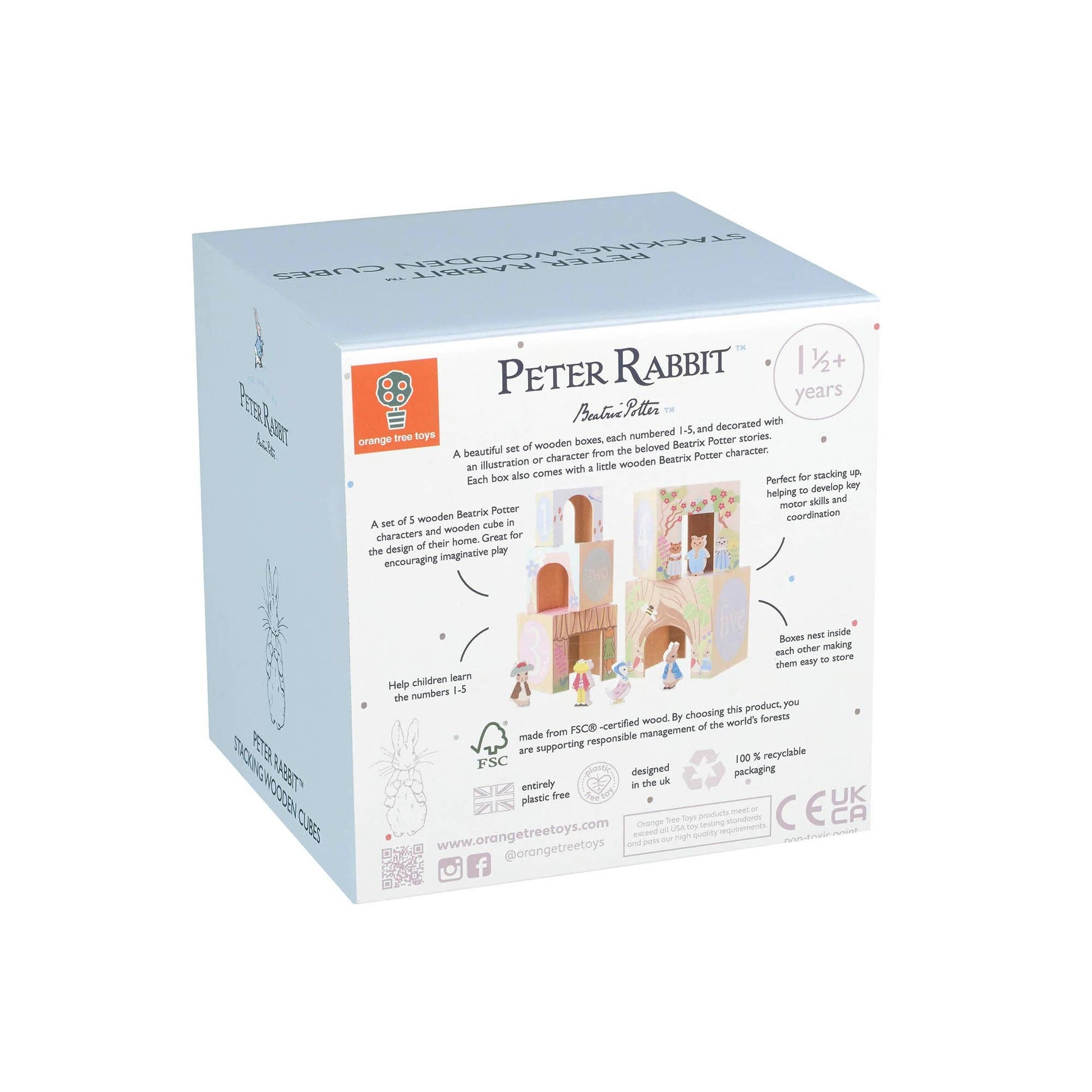 Peter Rabbit™ Wooden Stacking Cubes - Rose and Friends
