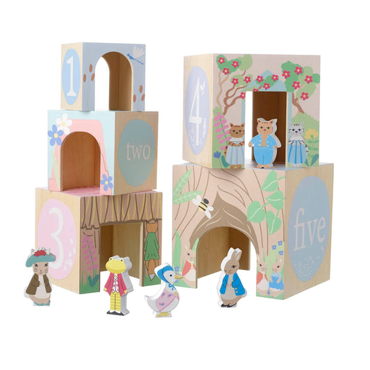 Peter Rabbit™ Wooden Stacking Cubes - Rose and Friends