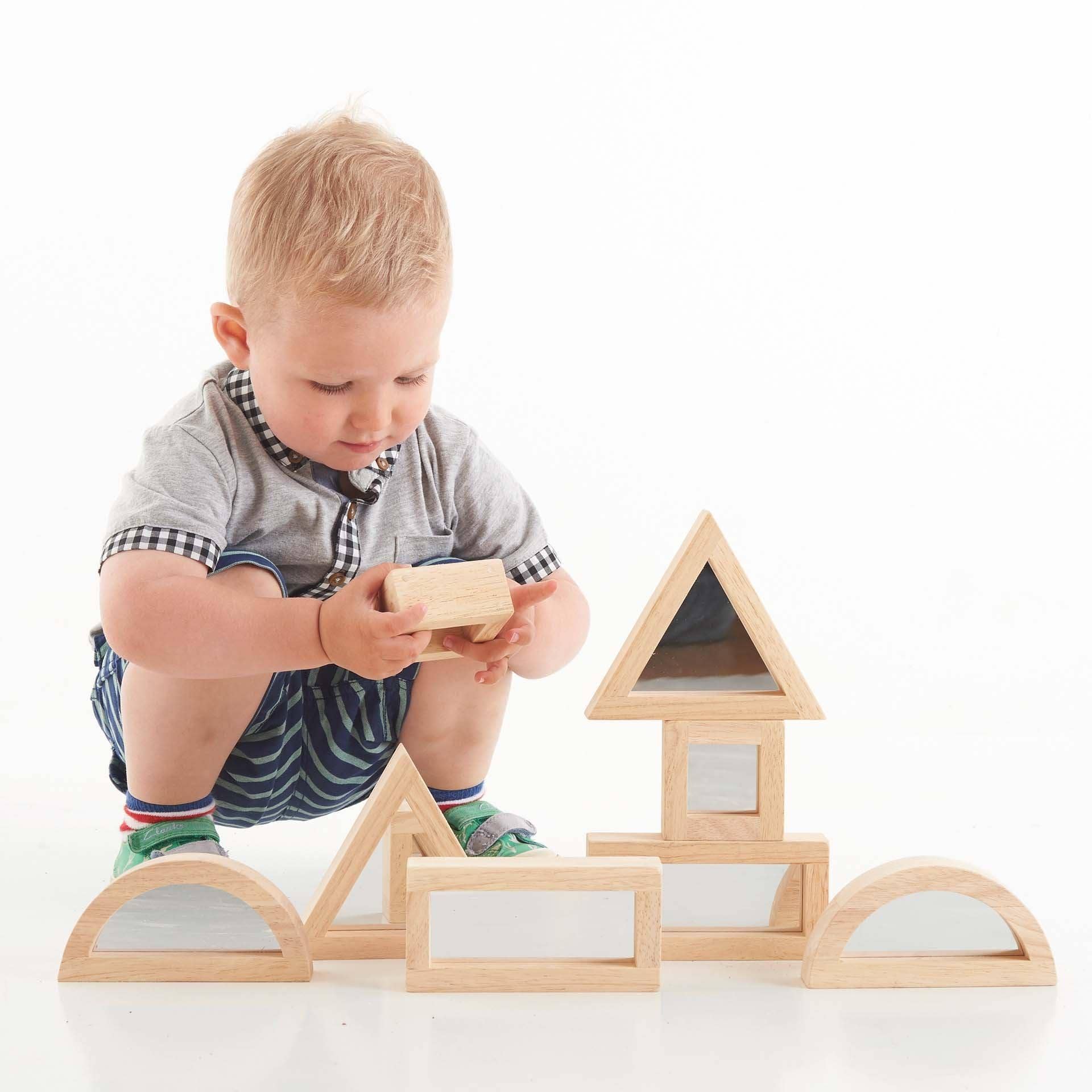 Large Mirror Blocks - Pk8 - Rose and Friends