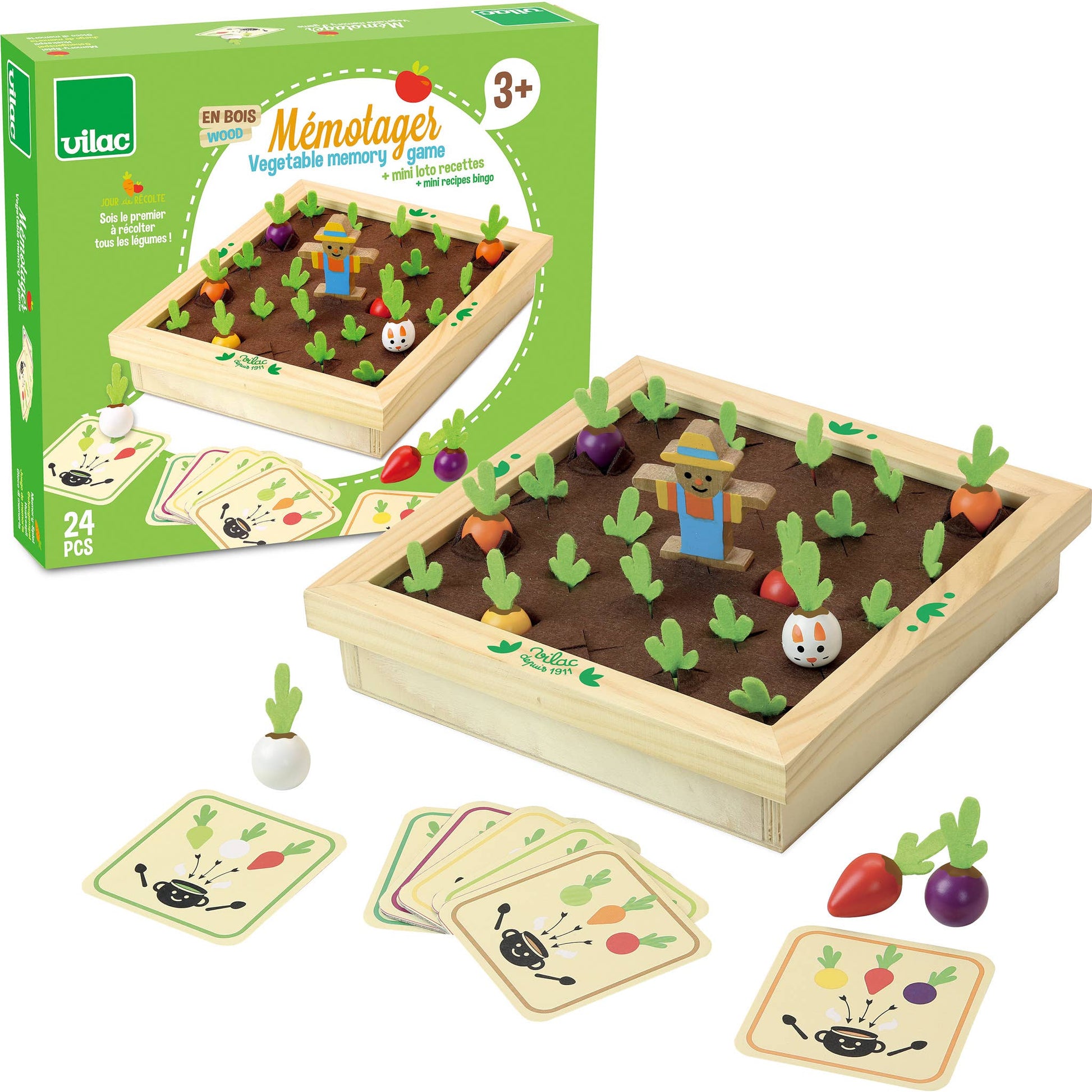 Vilac - Vegetable Garden Memory Game - Rose and Friends