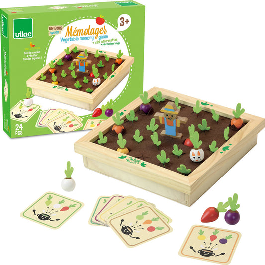 Vilac - Vegetable Garden Memory Game - Rose and Friends