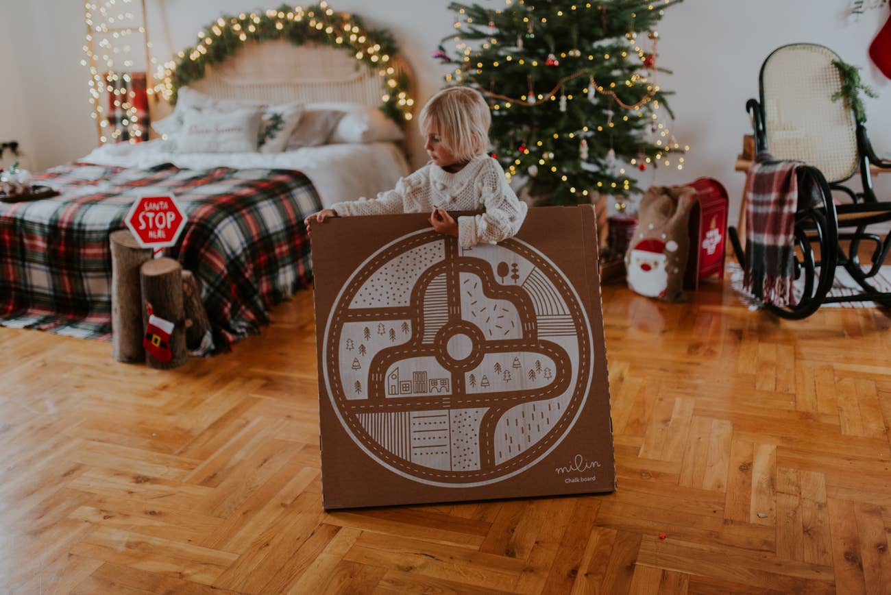 Roadway Chalkboard, wooden toy with chalk - Rose and Friends