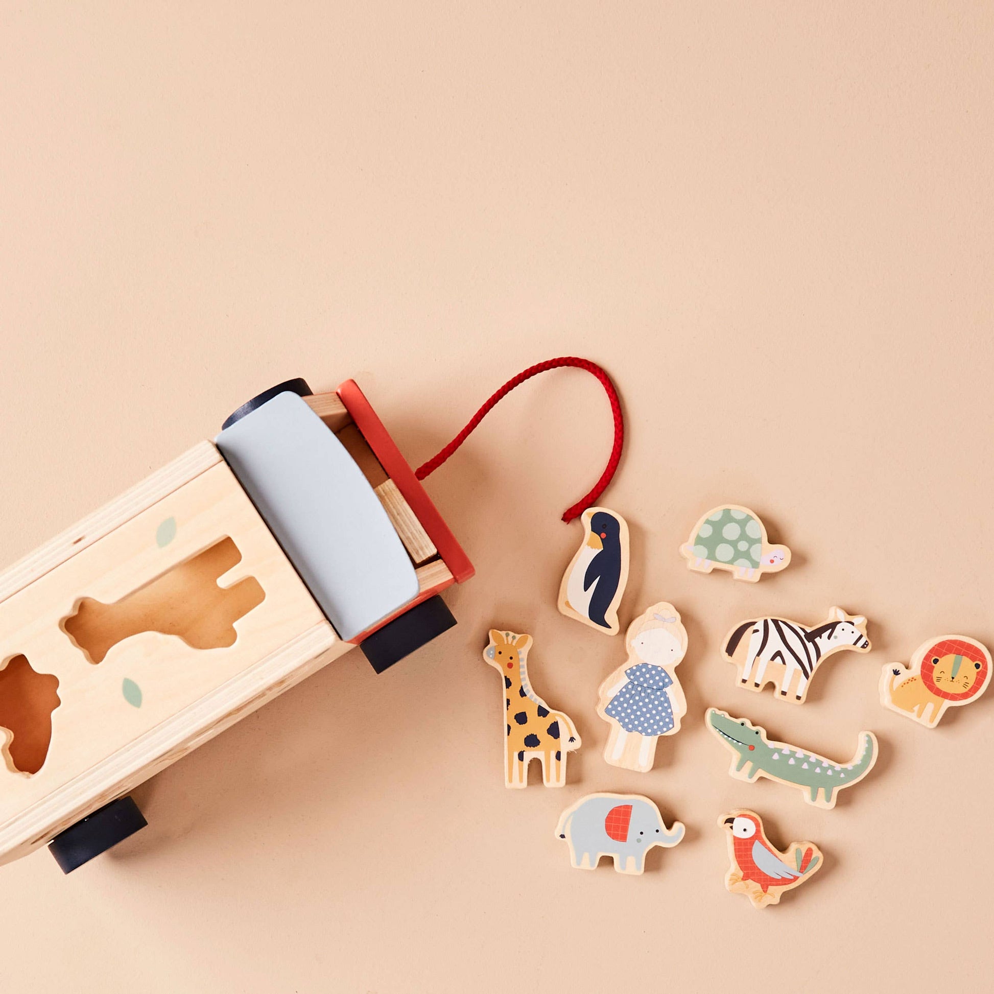 Just Bee Kids Wooden Safari Jeep Shape Sorter Toy FSC® - Rose and Friends