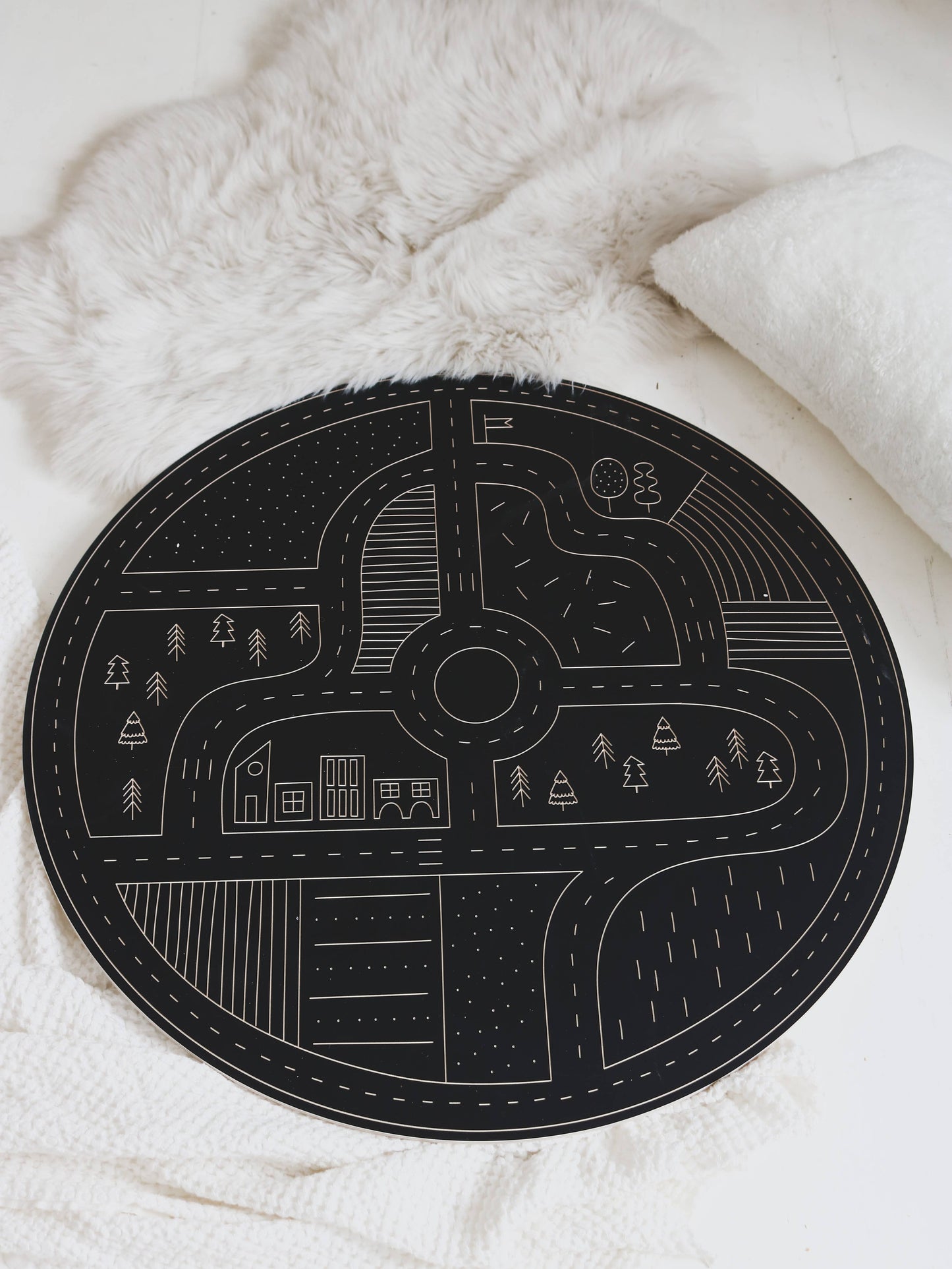 Roadway Chalkboard, wooden toy with chalk - Rose and Friends