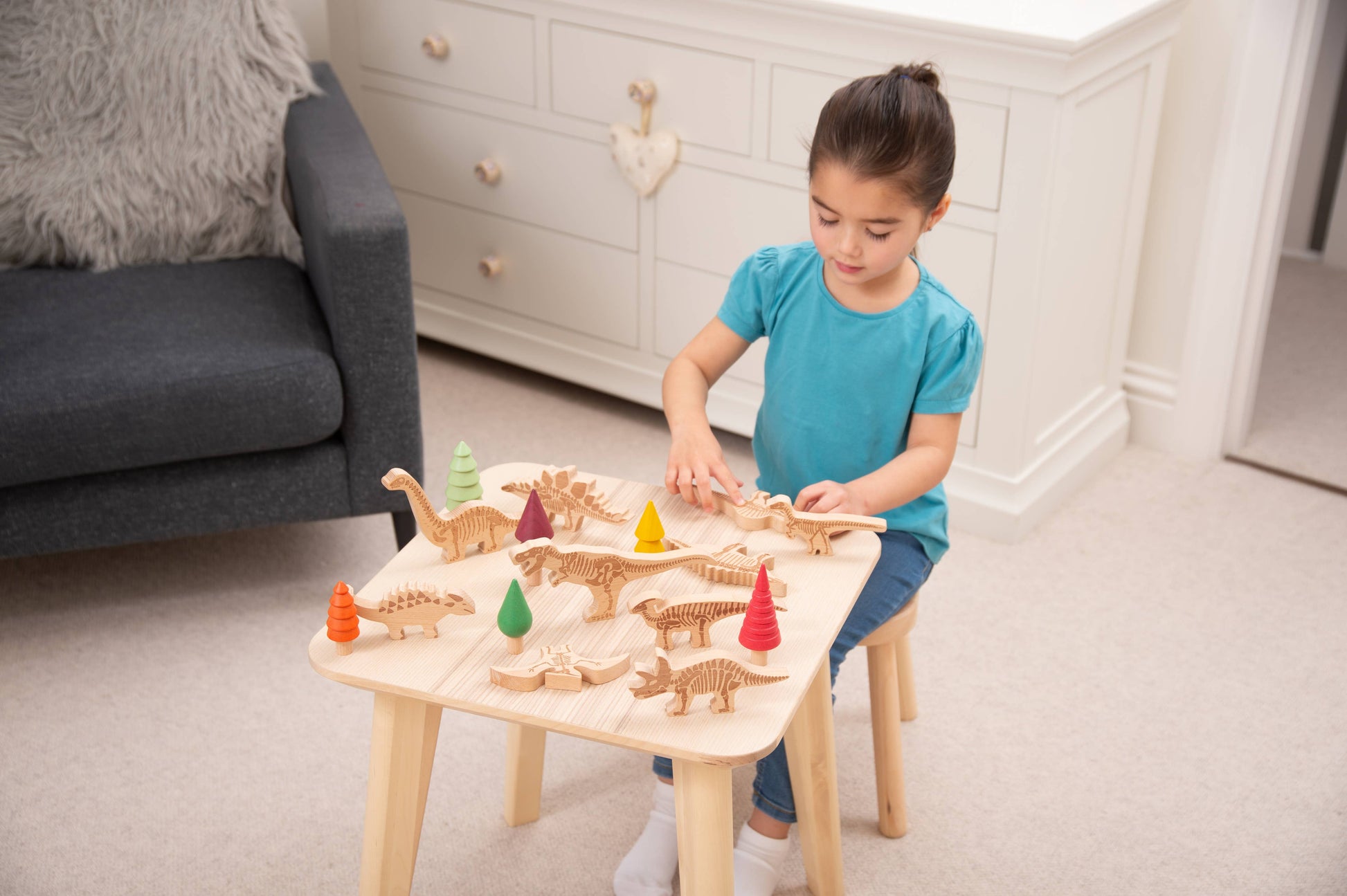 Dinosaur Wooden Blocks - Building Blocks - Wooden Toys - Rose and Friends