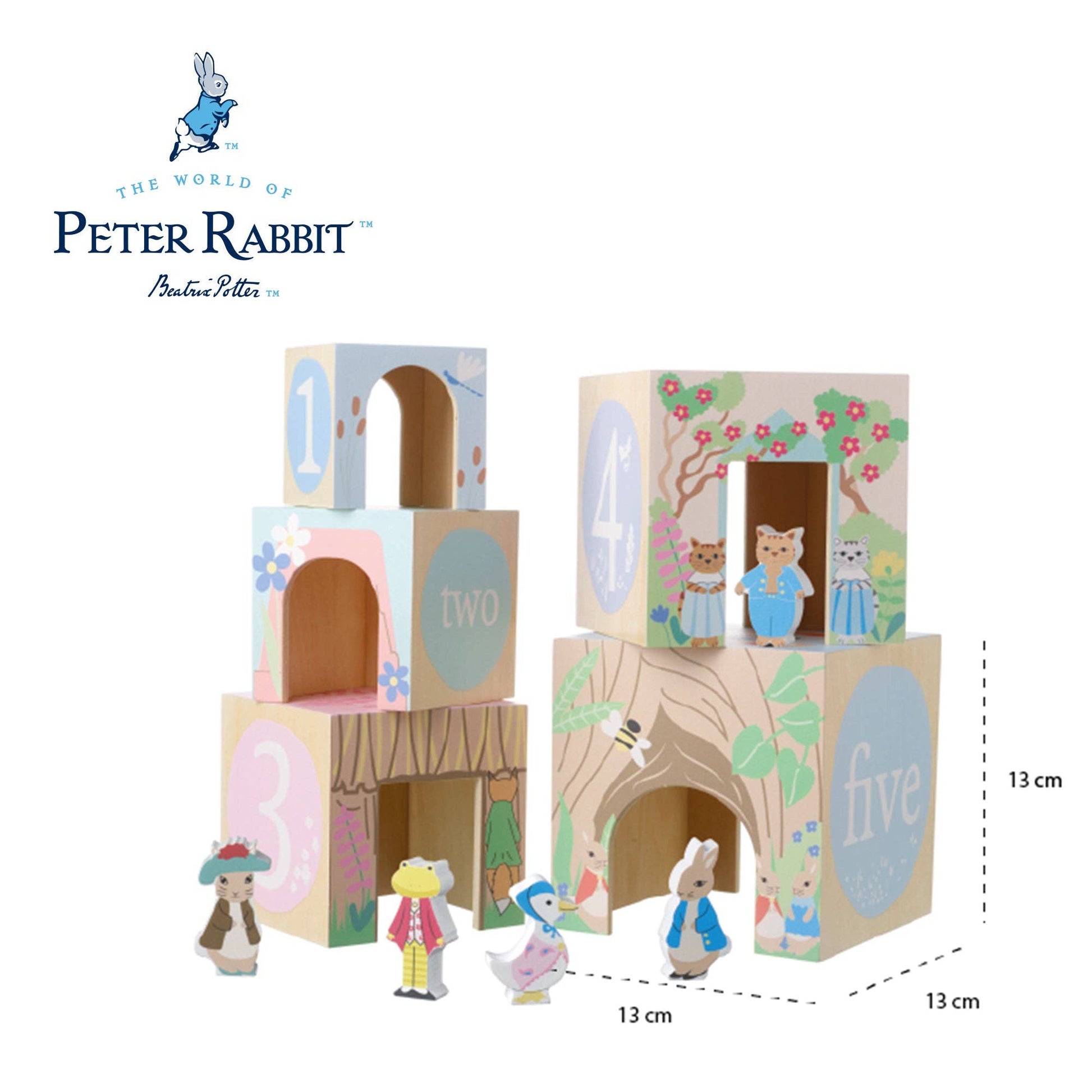 Peter Rabbit™ Wooden Stacking Cubes - Rose and Friends