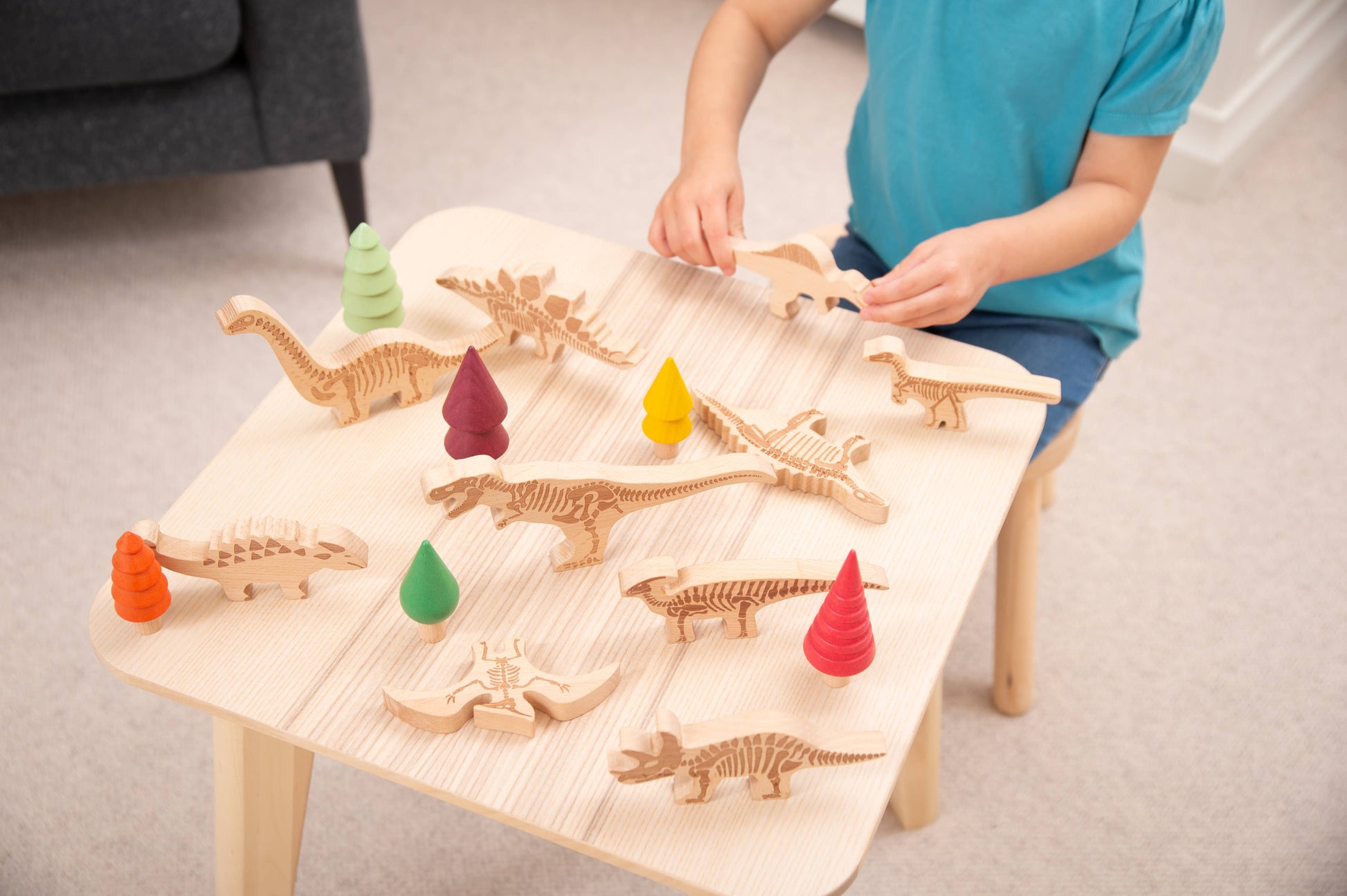 Dinosaur Wooden Blocks - Building Blocks - Wooden Toys - Rose and Friends