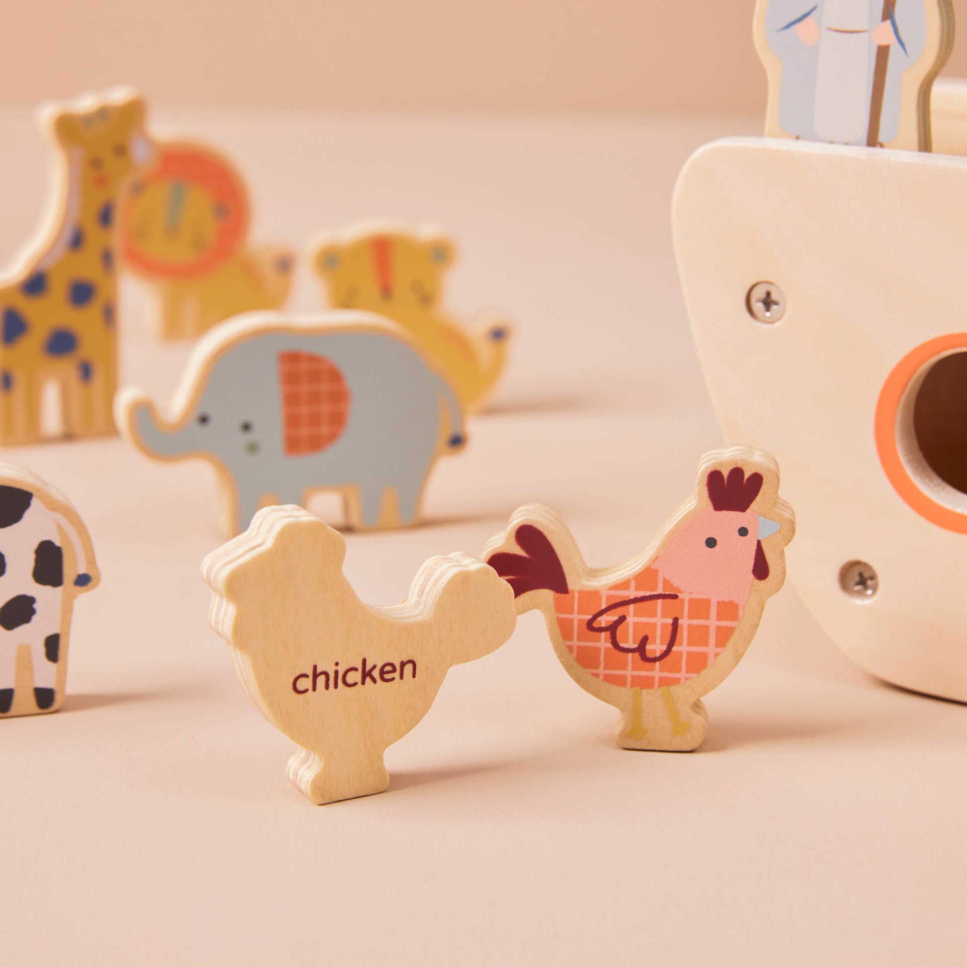 Just Bee Kids Wooden Noah's Ark Sorter Toy (FSC) - Rose and Friends