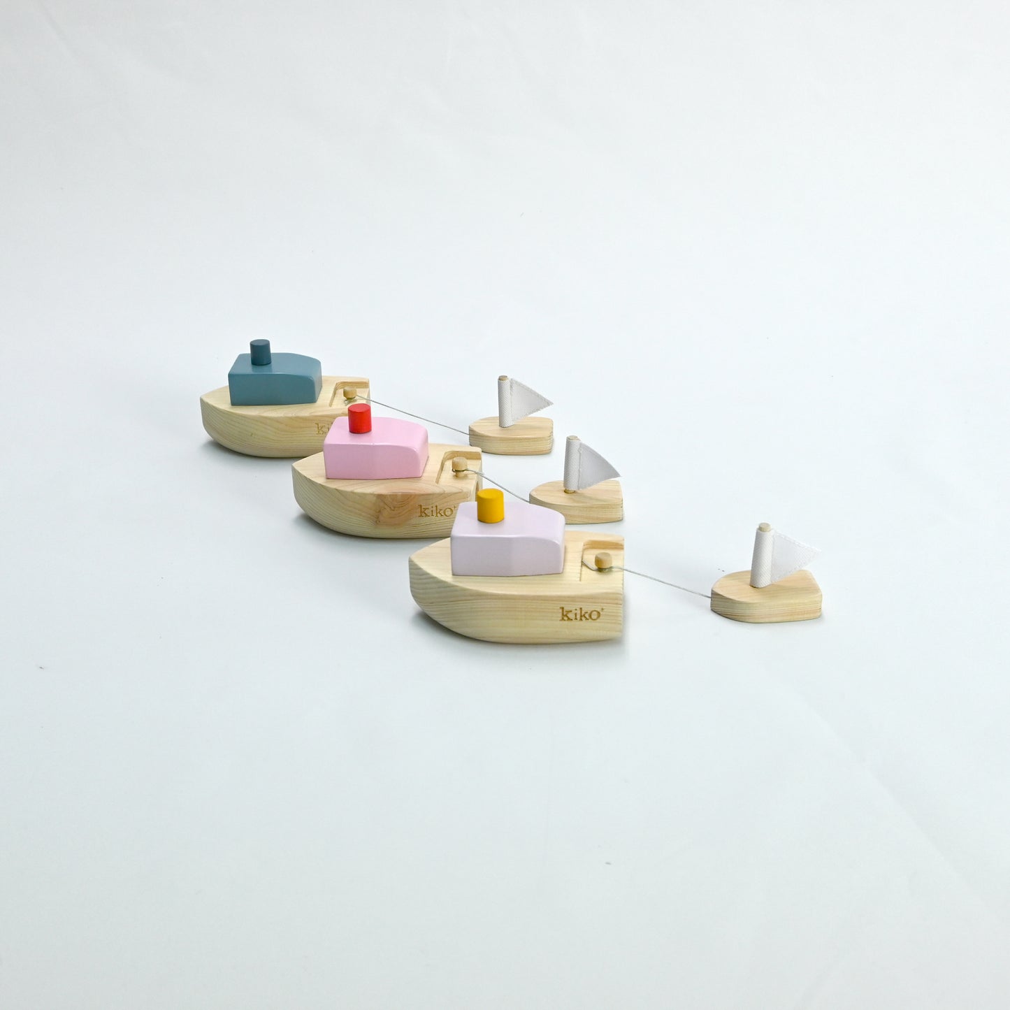 Kiko & gg Wooden Toy - Ofune Wind-Up Boat (Lavender) - Rose and Friends