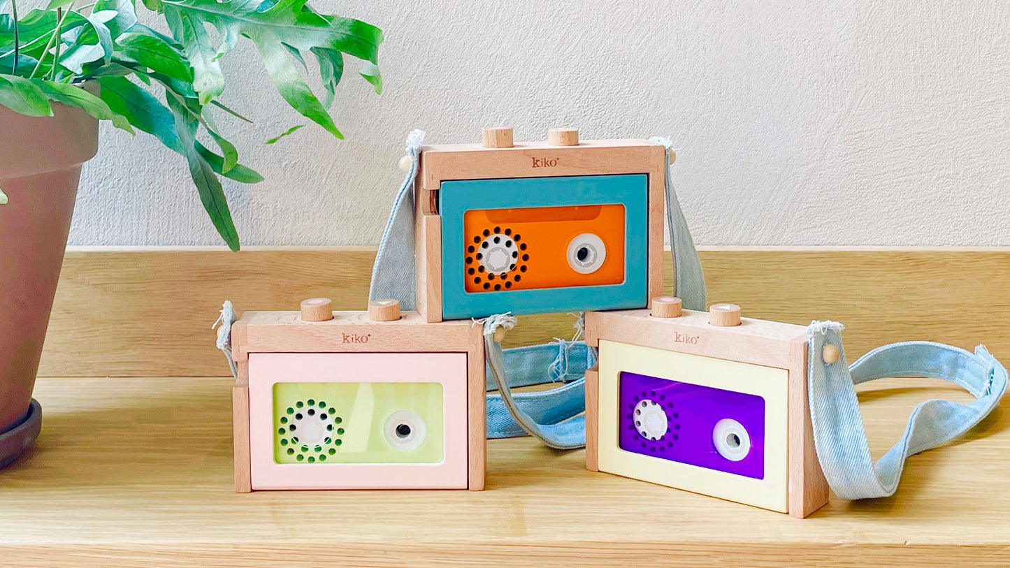 Kiko & gg Wooden Toy - Mini Tape Recorder (Pink/Lemon) - Rose and Friends