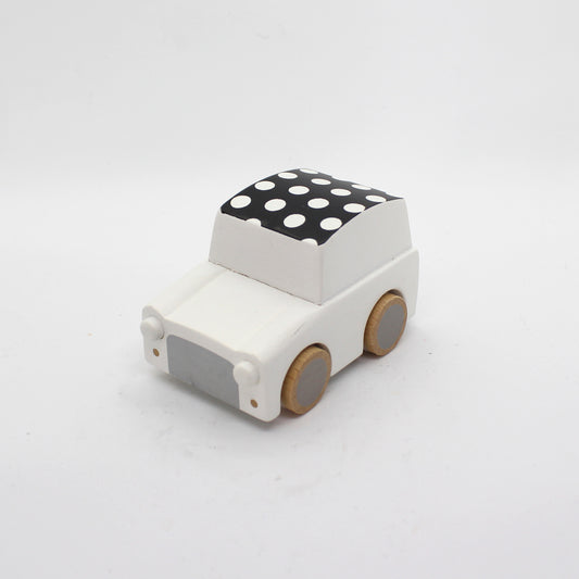 Kiko & gg Wooden Toy - Kuruma Car (Dot White) - Rose and Friends