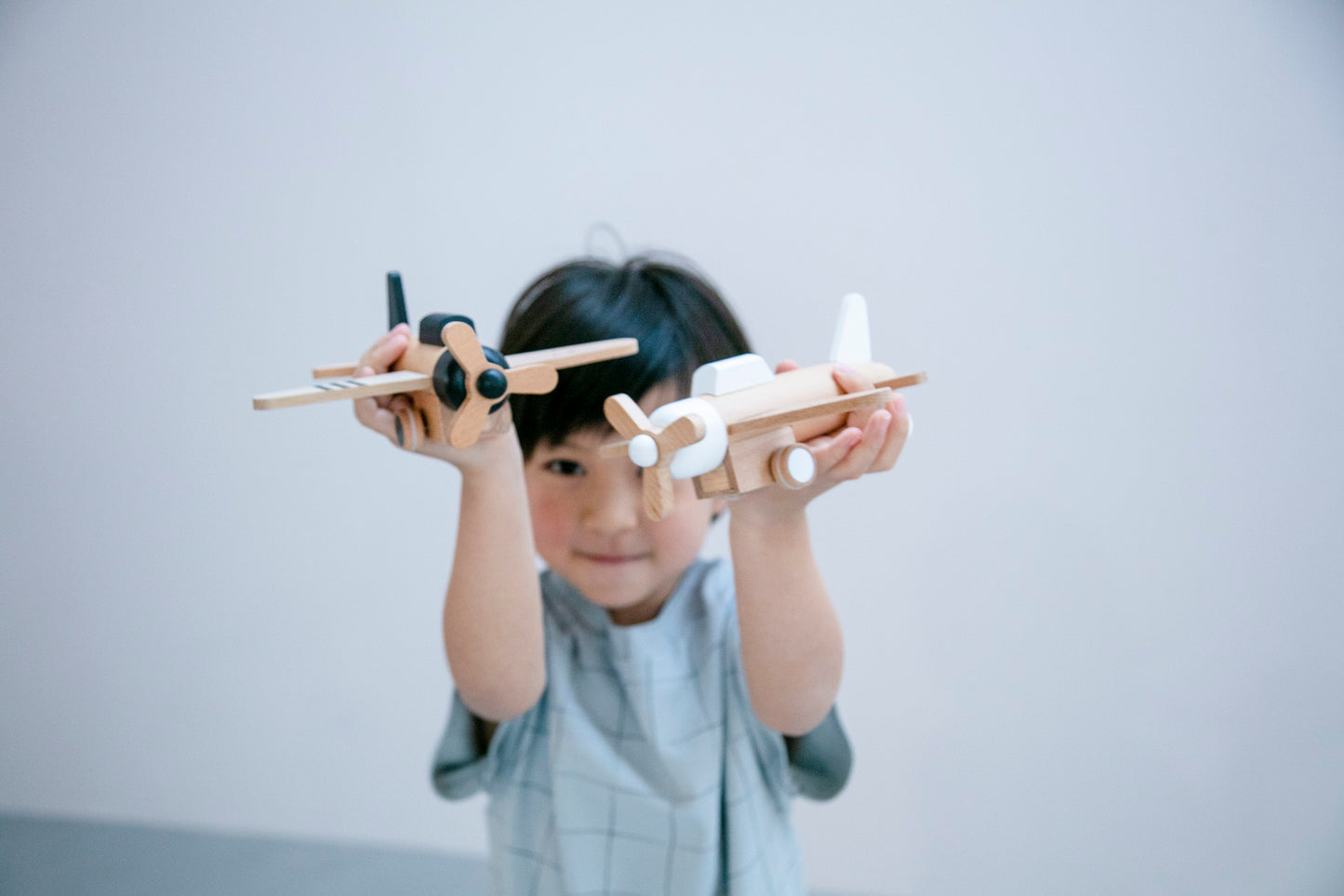 Kiko & gg Wooden Toy - Hikoki Propeller Plane (White) - Rose and Friends
