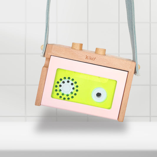 Kiko & gg Wooden Toy - Mini Tape Recorder (Pink/Lemon) - Rose and Friends