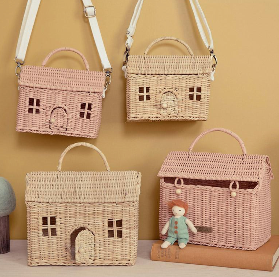 RATTAN CASA CLUTCH - STRAW - KIDS - Rose and Friends