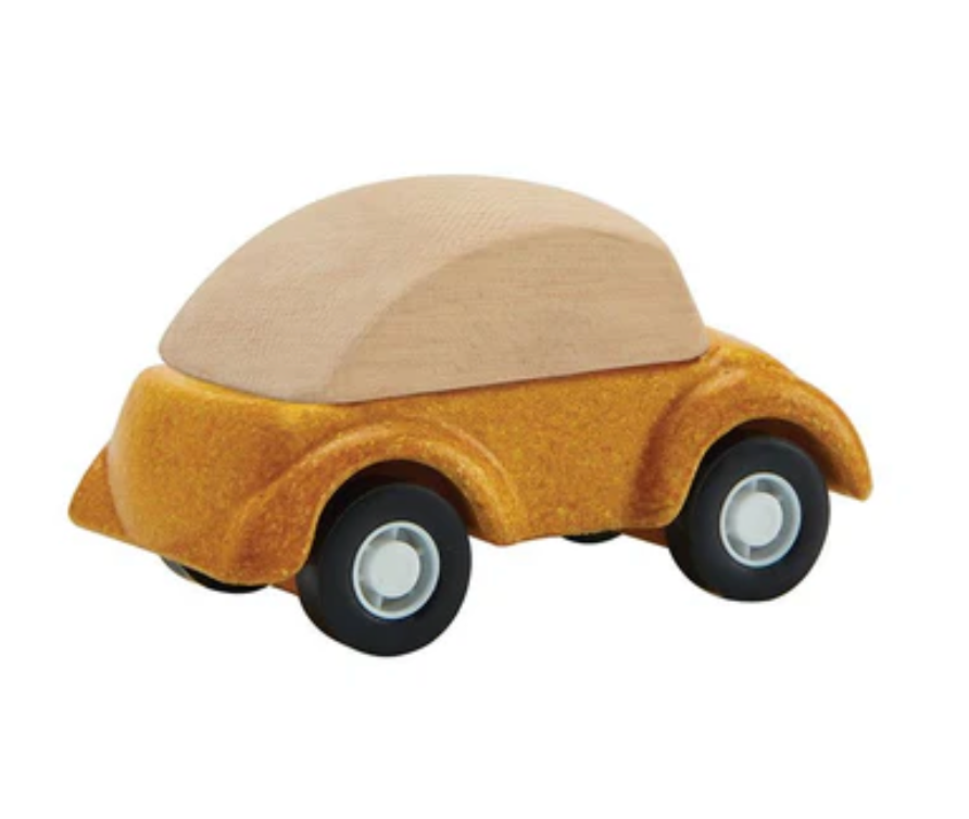 Yellow Car Wooden Vehicle PlanToys - Rose and Friends