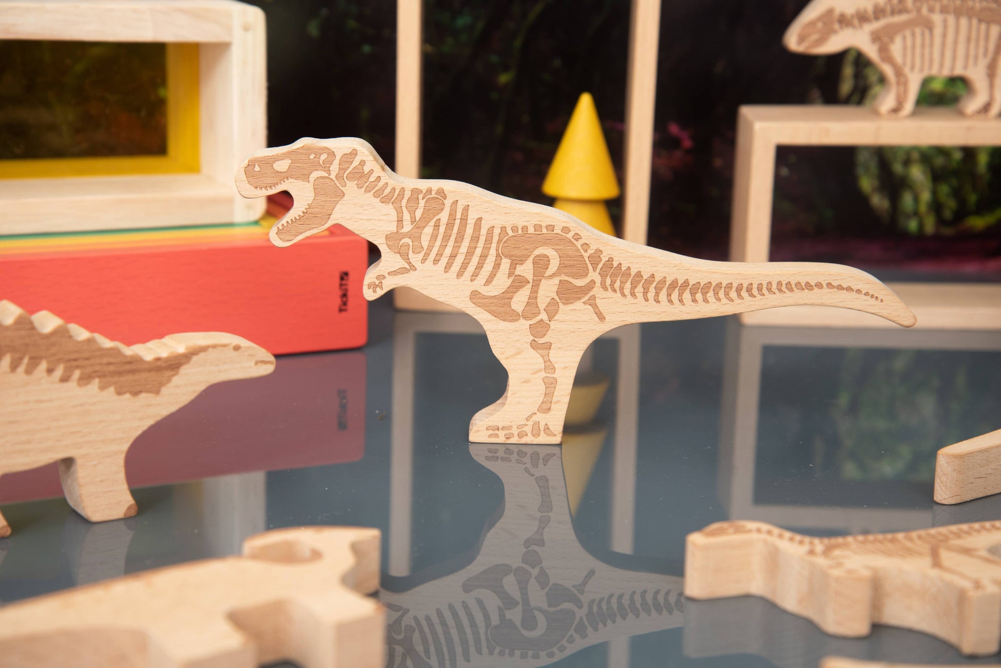 Dinosaur Wooden Blocks - Building Blocks - Wooden Toys - Rose and Friends