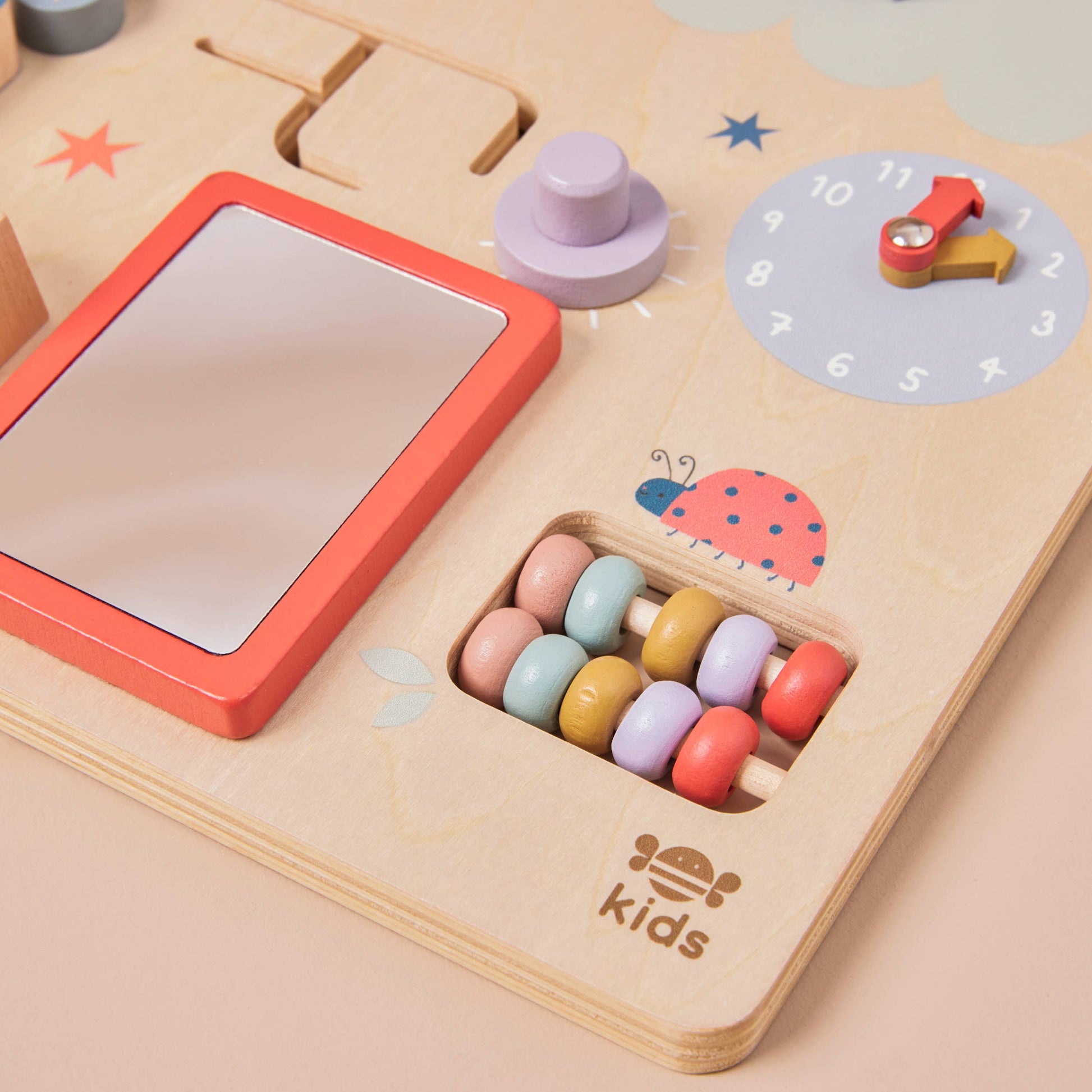 Just Bee Kids Wooden Busy Board (FSC) - Rose and Friends