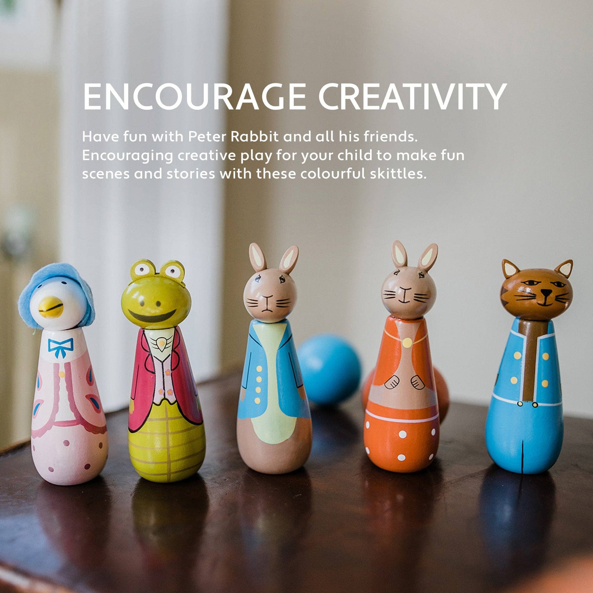 Peter Rabbit™ Wooden Skittles - Rose and Friends