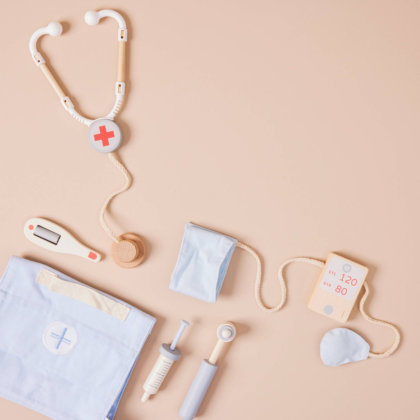 Just Bee Kids Wooden Doctor Pretend Play Set - Rose and Friends