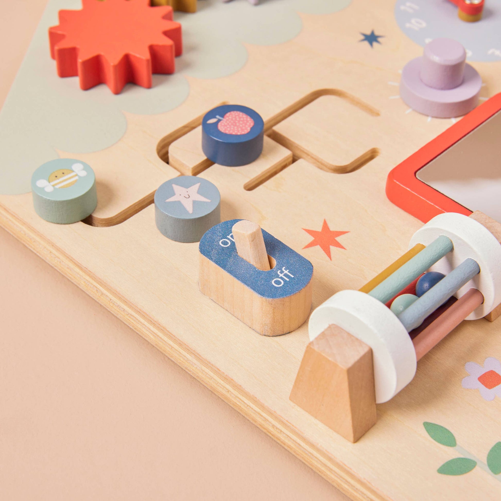 Just Bee Kids Wooden Busy Board (FSC) - Rose and Friends