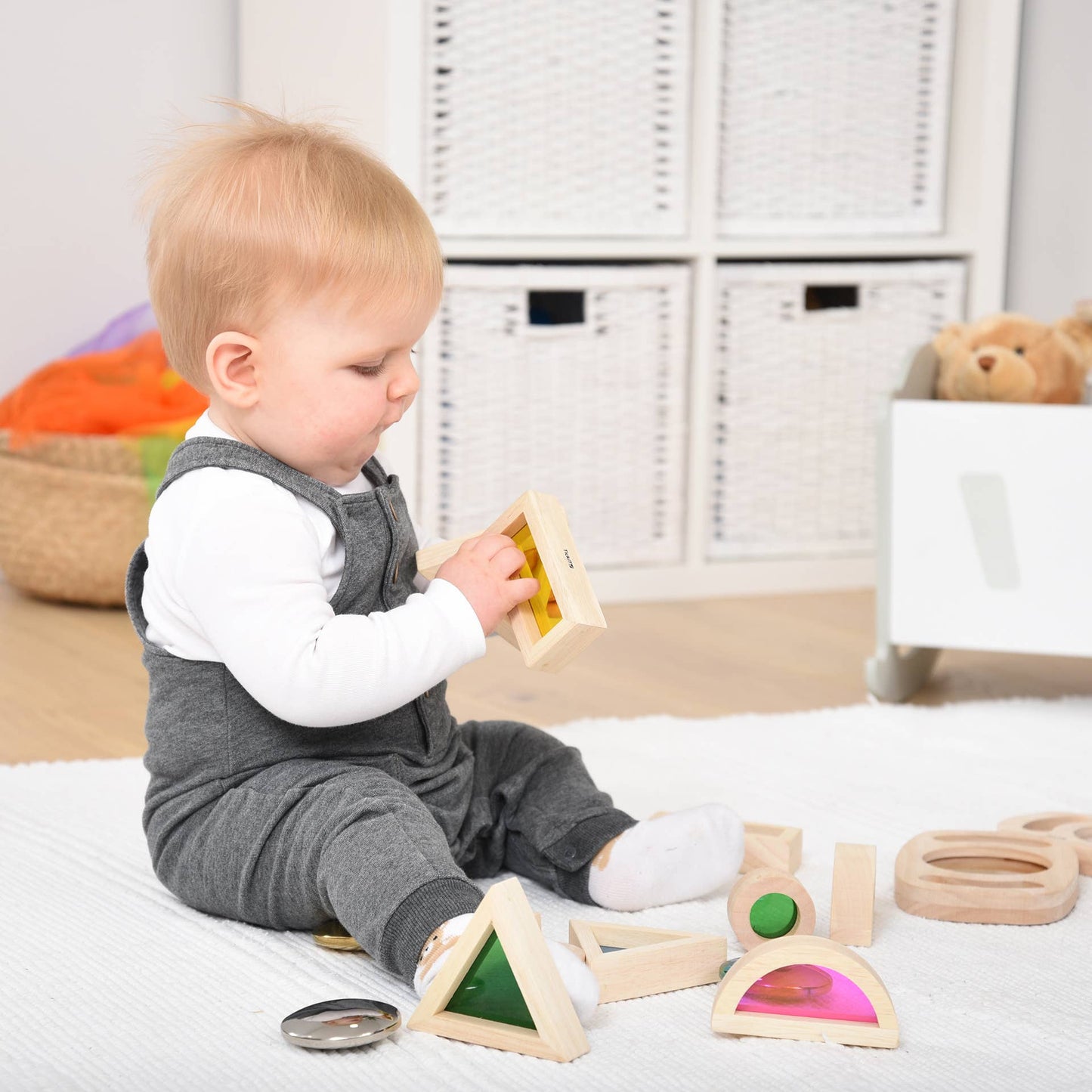 Rainbow Blocks - Building blocks - Wooden Toy - Sensory - Rose and Friends