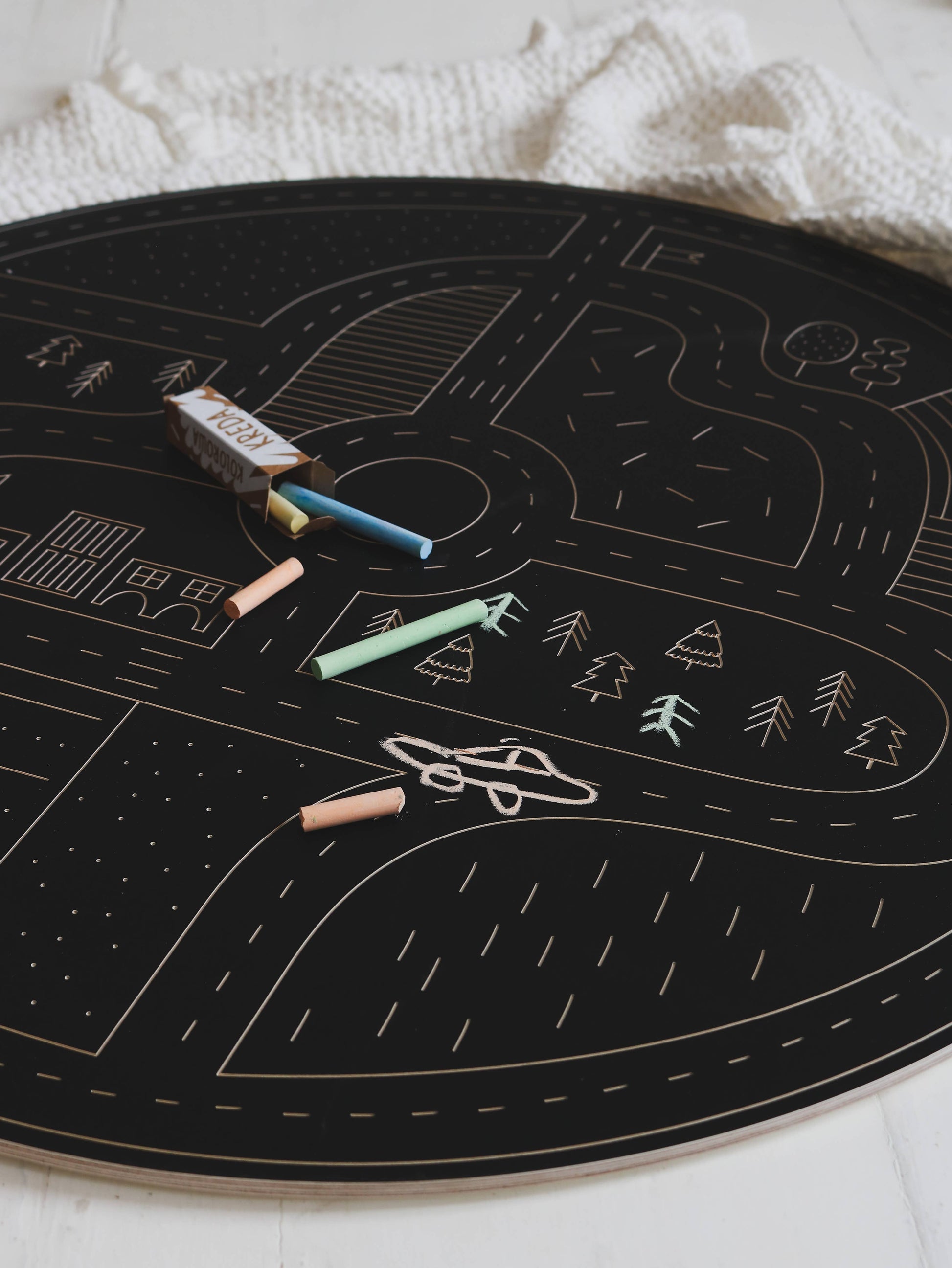 Roadway Chalkboard, wooden toy with chalk - Rose and Friends