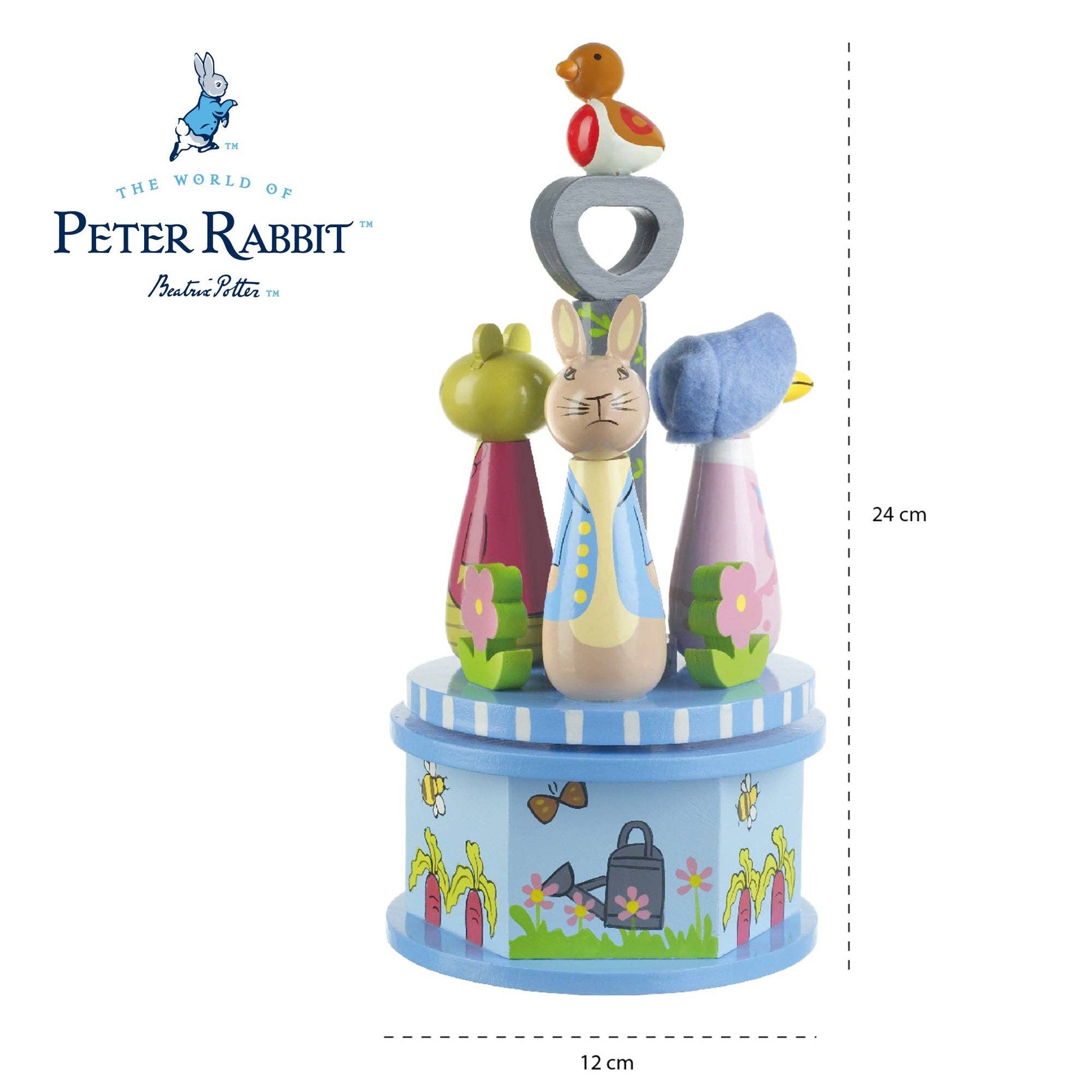 Peter Rabbit™ Wooden Musical Carousel - Rose and Friends
