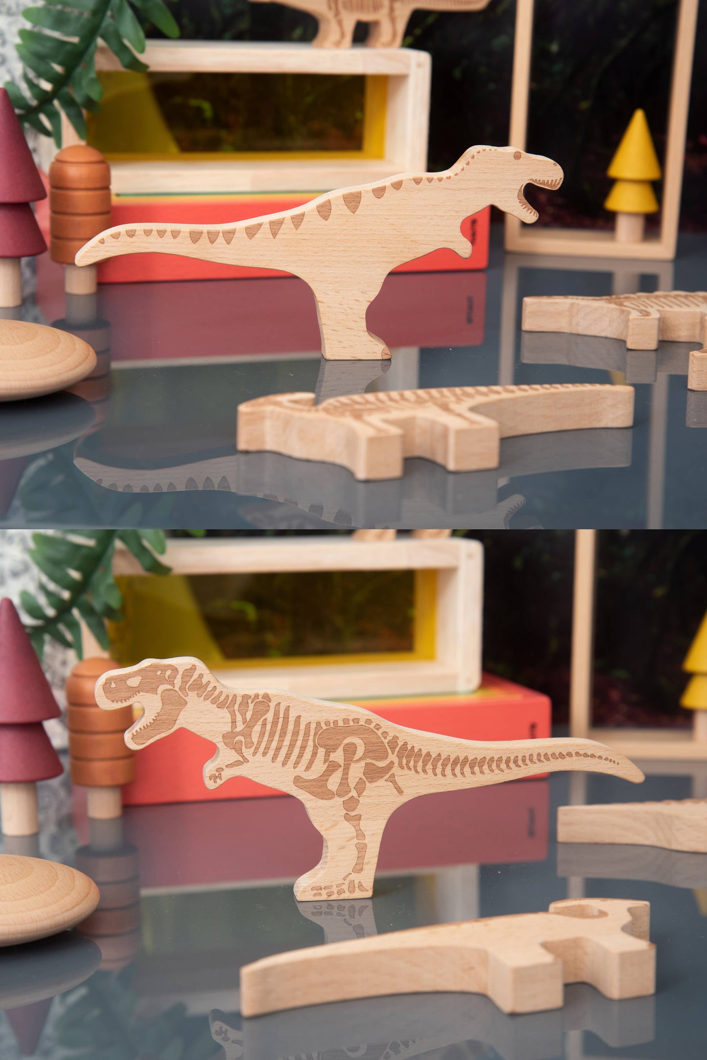 Dinosaur Wooden Blocks - Building Blocks - Wooden Toys - Rose and Friends