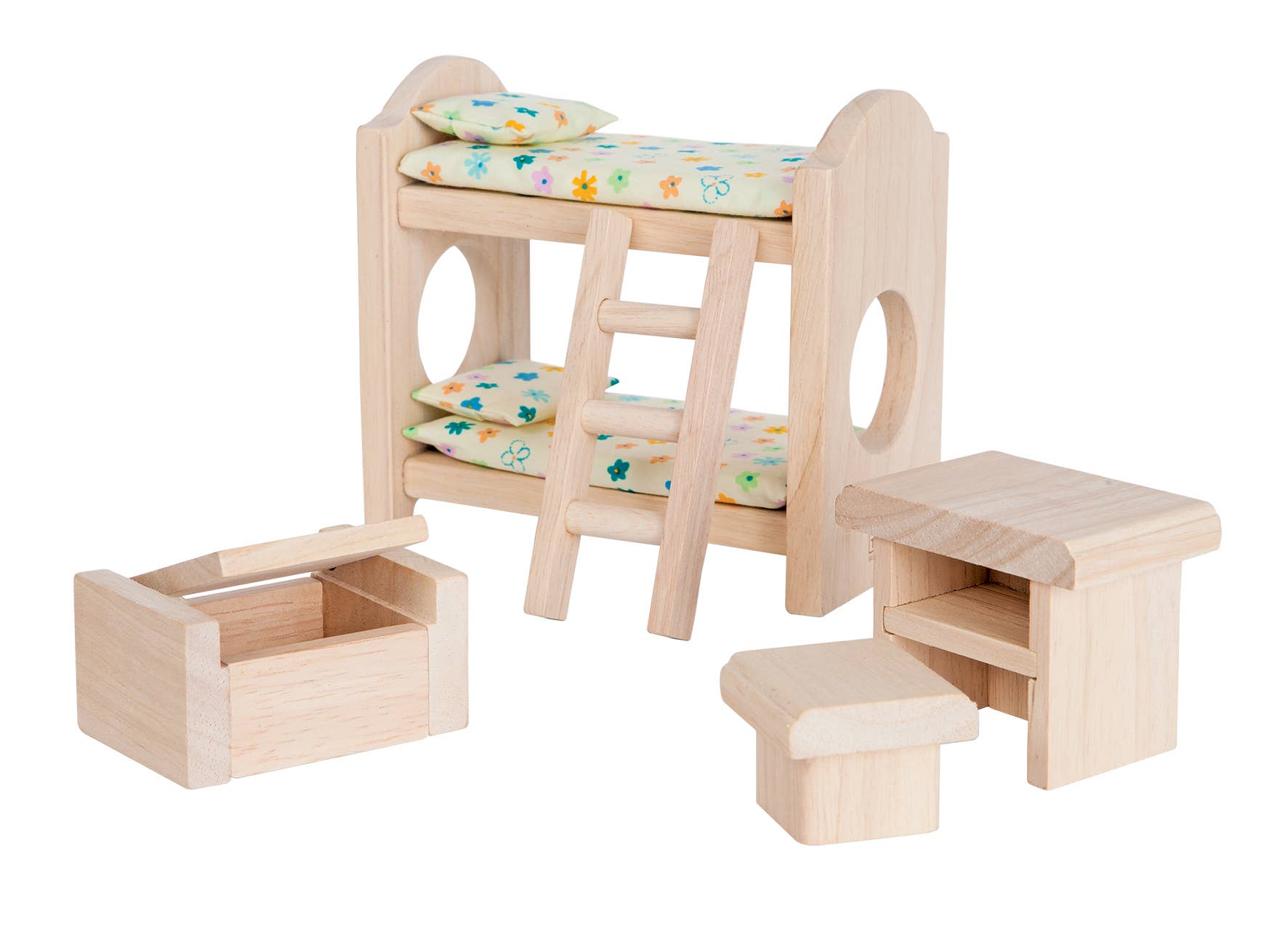 Children's Room Classic - Wooden Doll's House Furniture - Rose and Friends