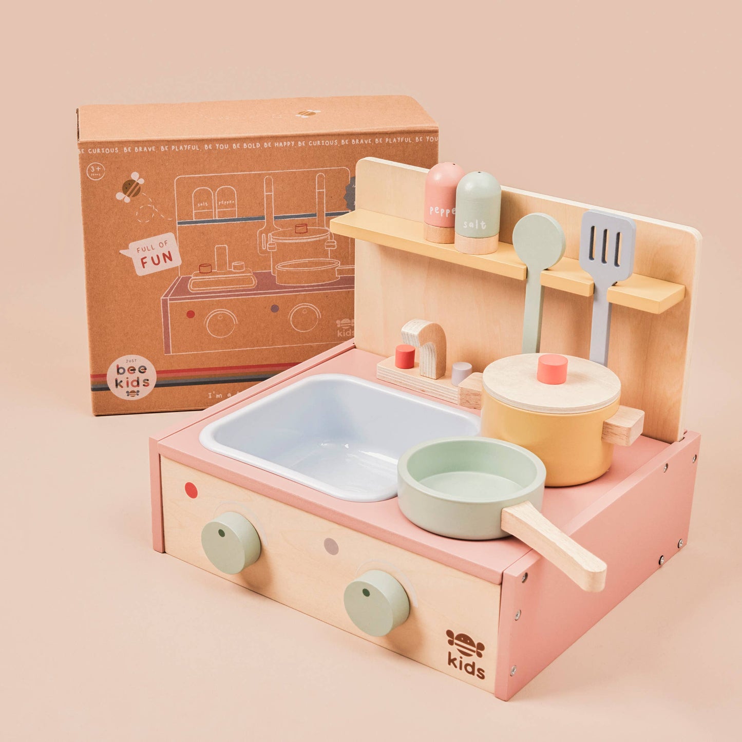 Just Bee Kids Wooden Table Top Kitchen - Rose and Friends